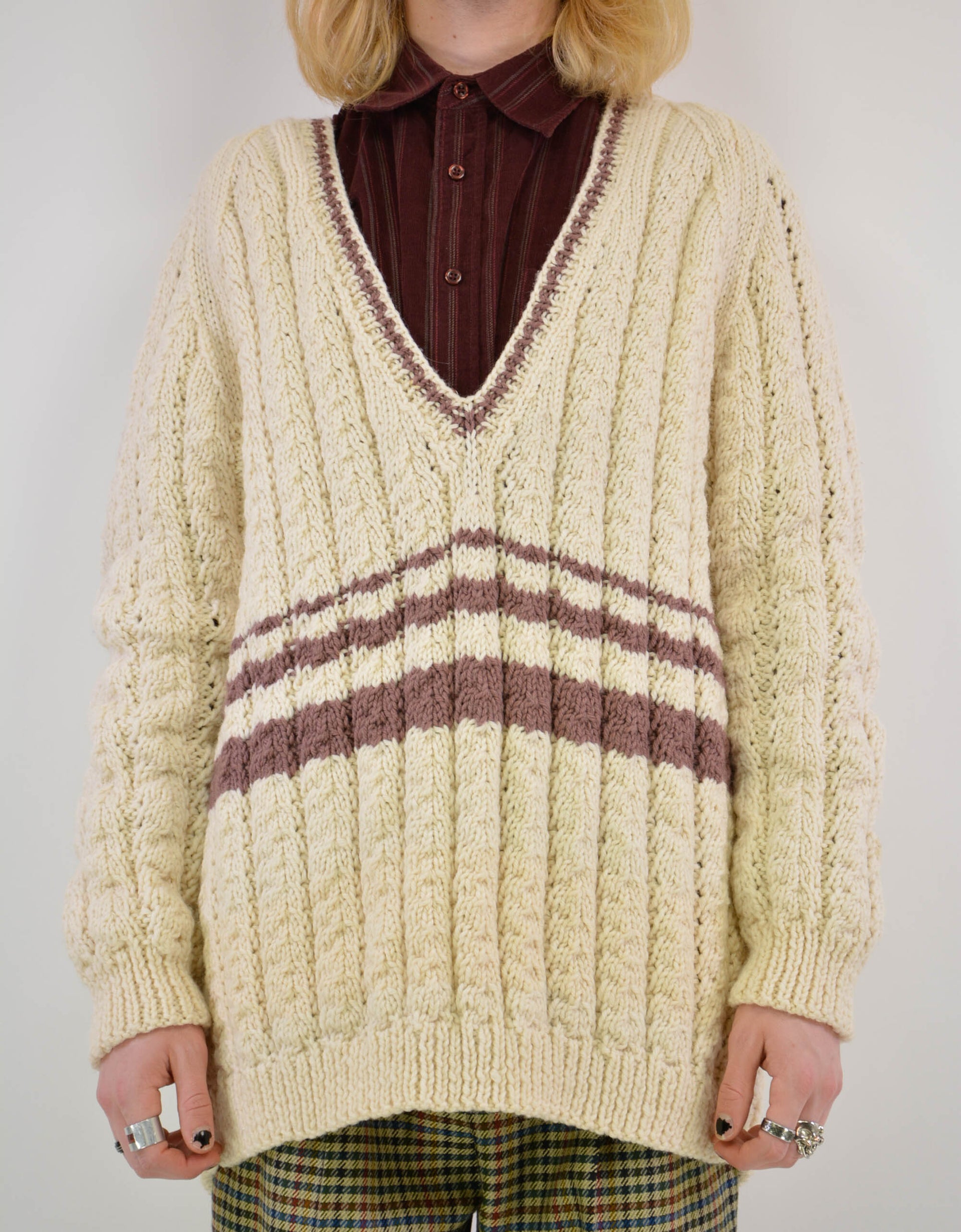 V-neck knitwear sweater - PICKNWEIGHT - VINTAGE KILO STORE