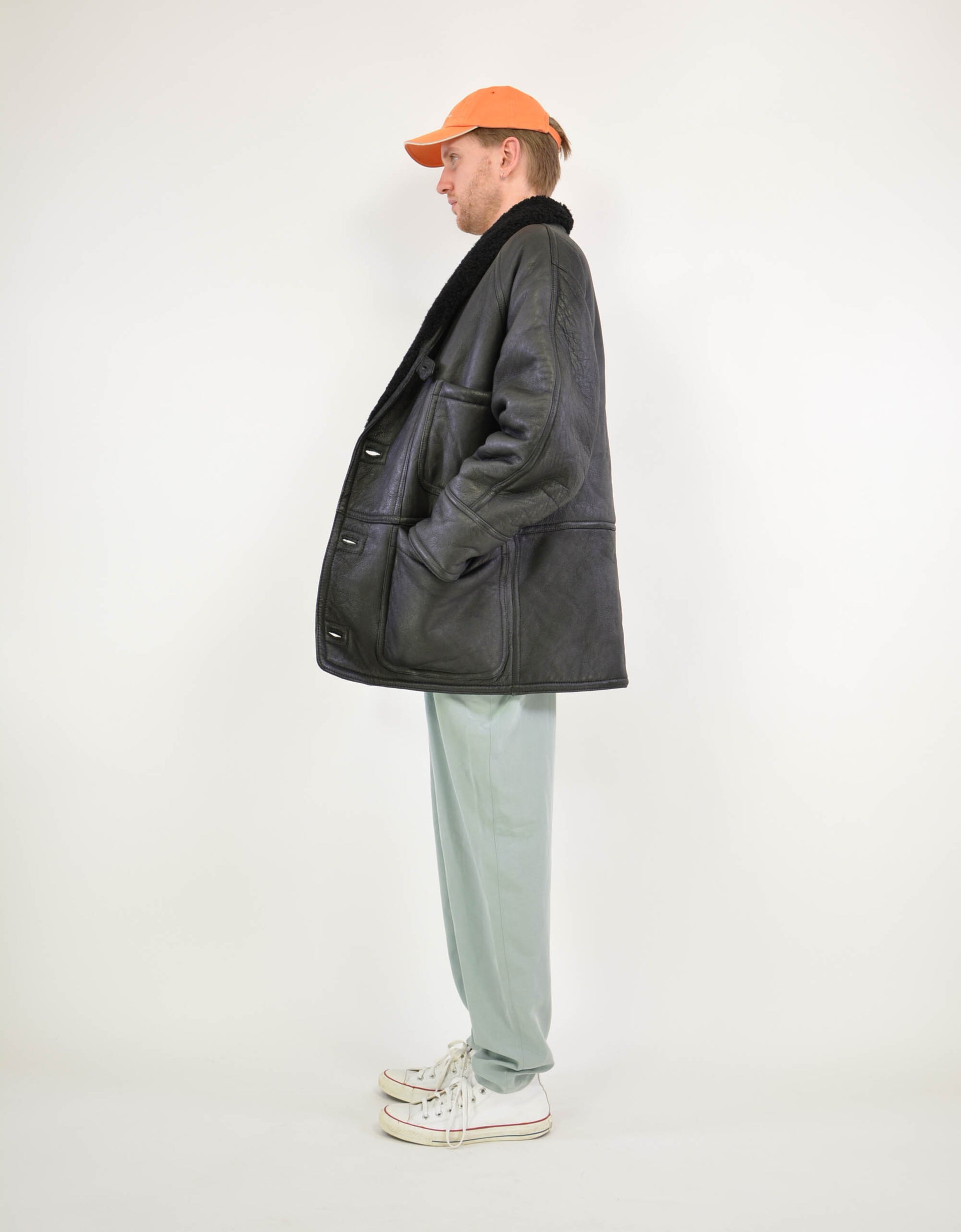 Leather sheepskin coat - PICKNWEIGHT - VINTAGE KILO STORE
