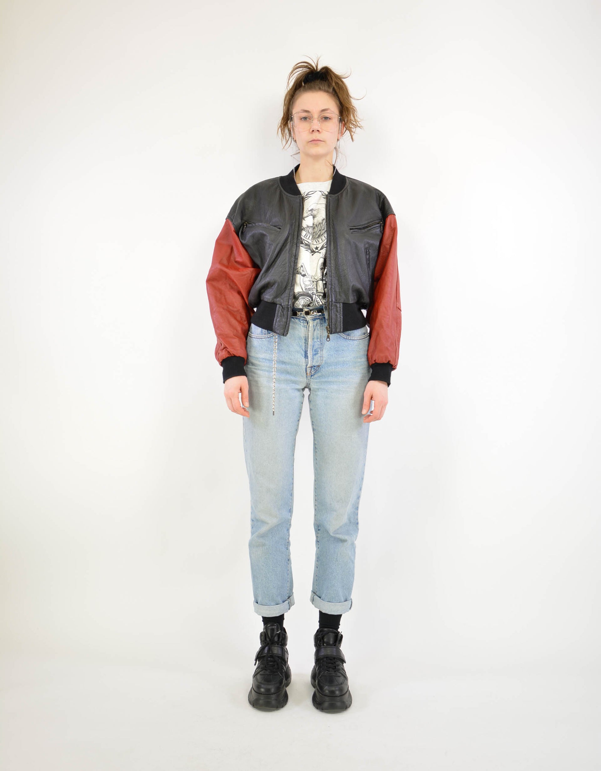 80s leather jacket - PICKNWEIGHT - VINTAGE KILO STORE