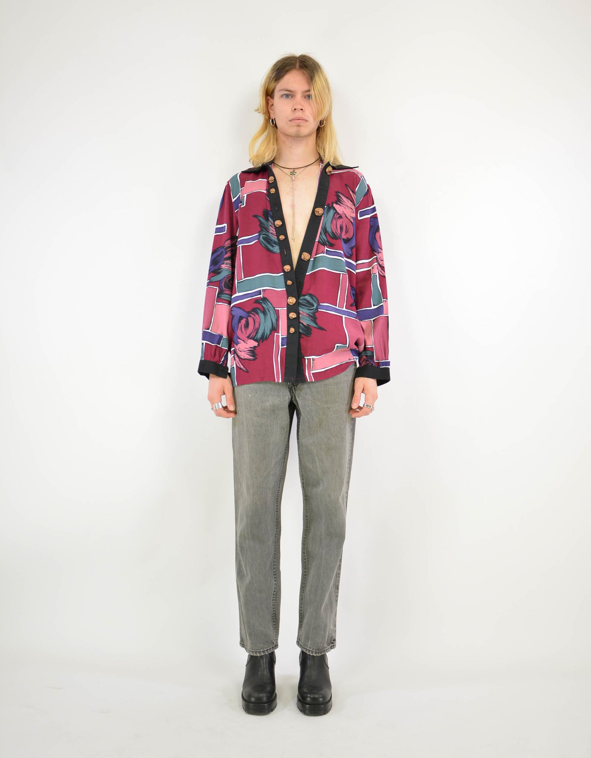 90s print blouse - PICKNWEIGHT - VINTAGE KILO STORE