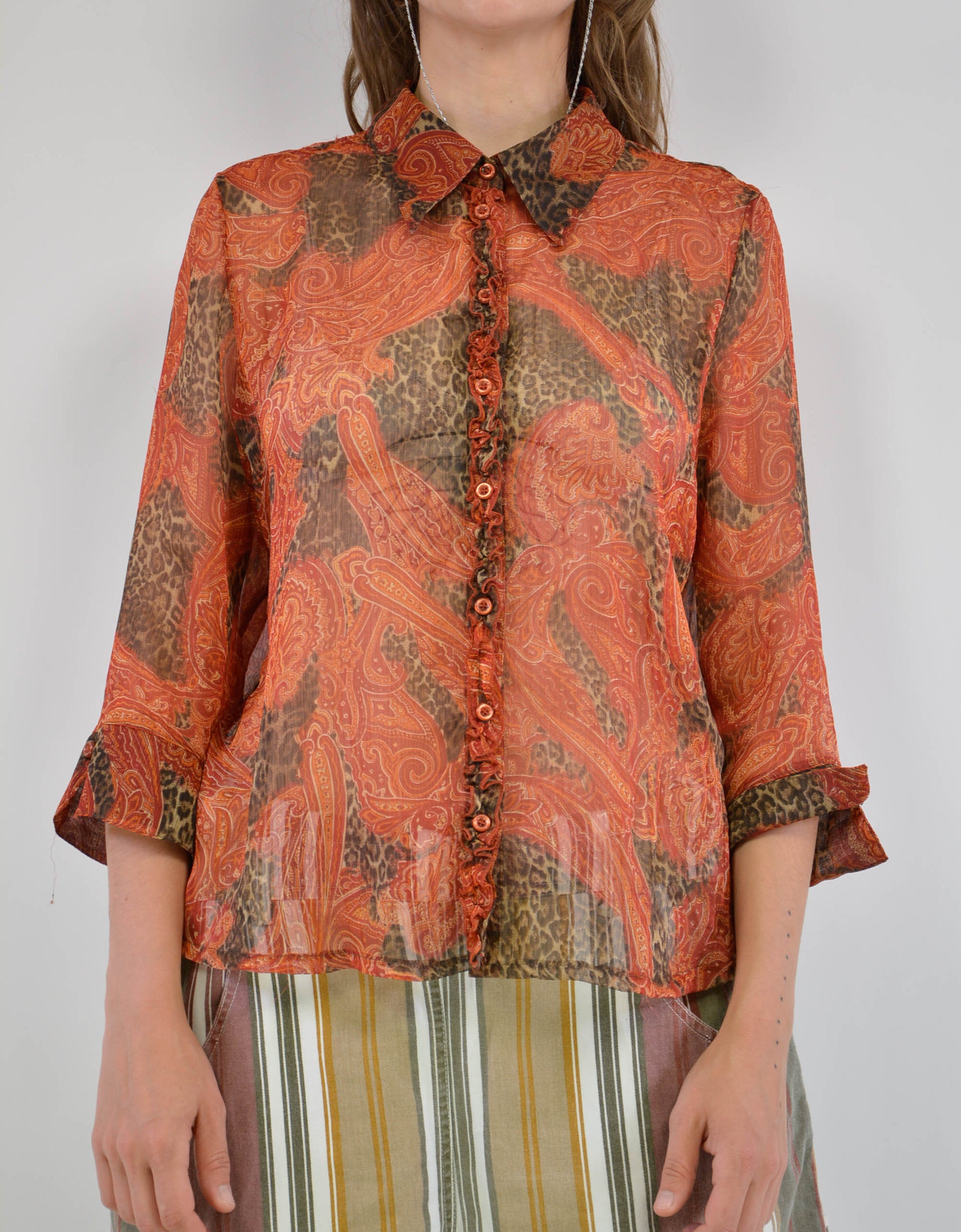 Leo print blouse - PICKNWEIGHT - VINTAGE KILO STORE