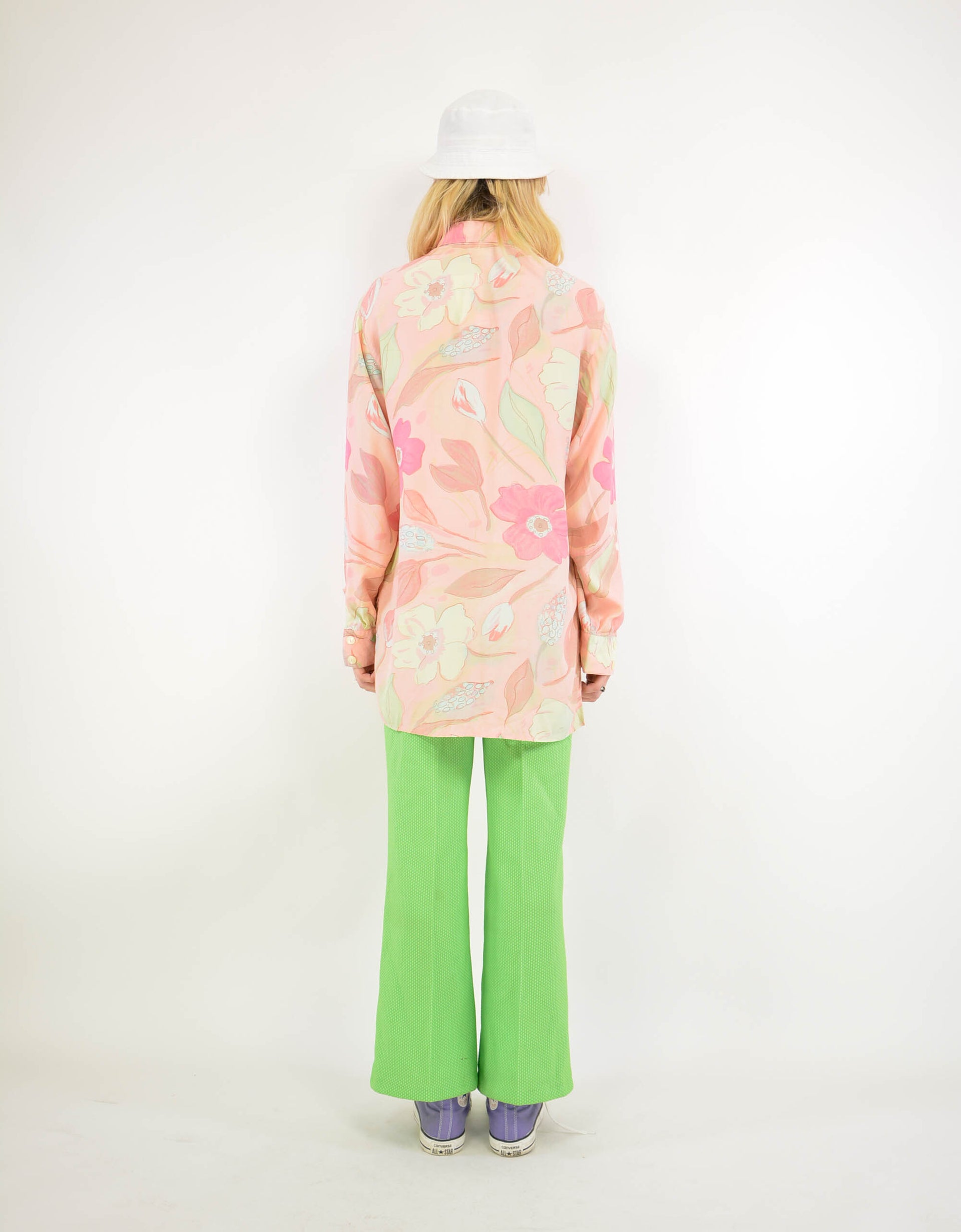 80s pink flower blouses - PICKNWEIGHT - VINTAGE KILO STORE