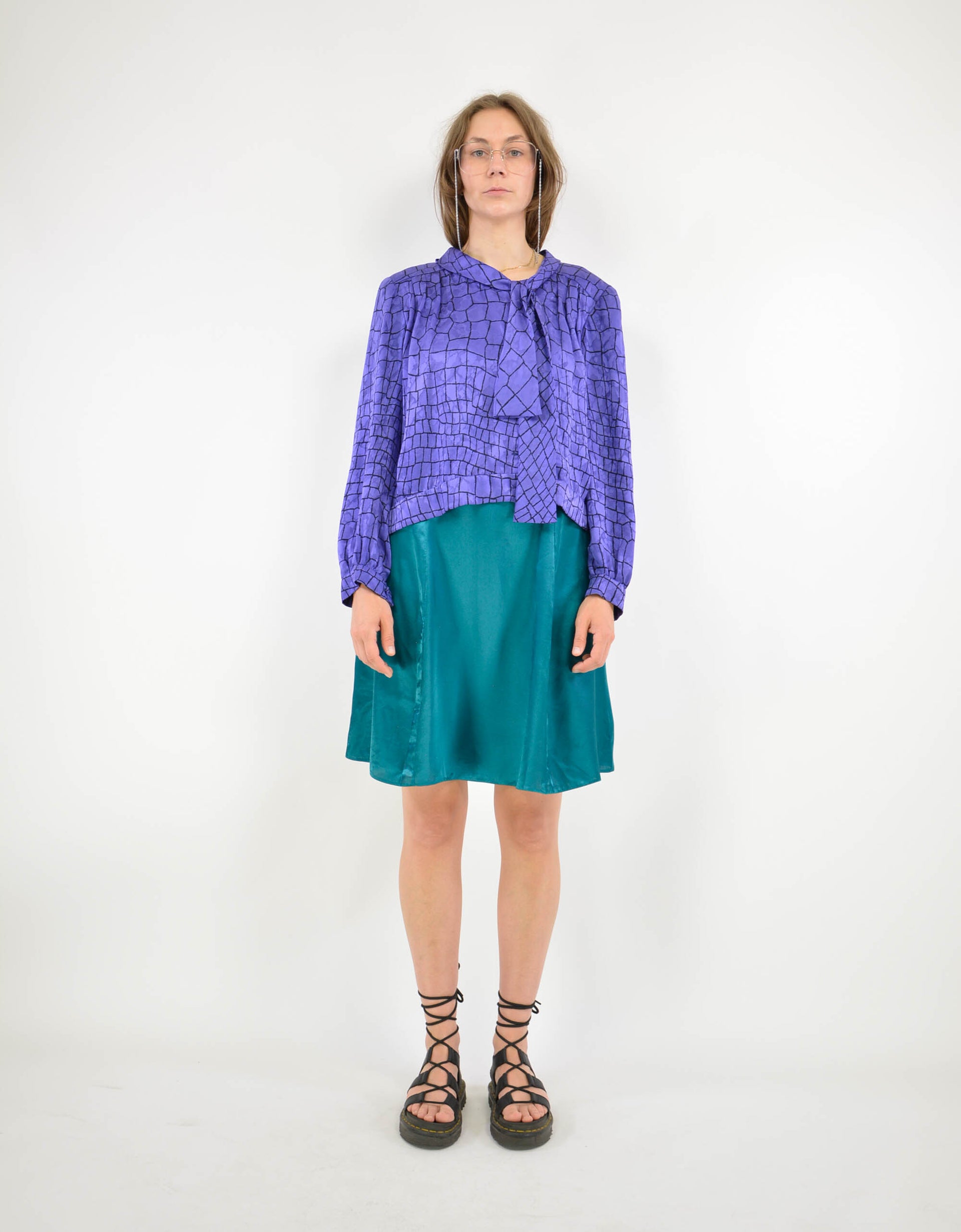 Purple print blouse - PICKNWEIGHT - VINTAGE KILO STORE