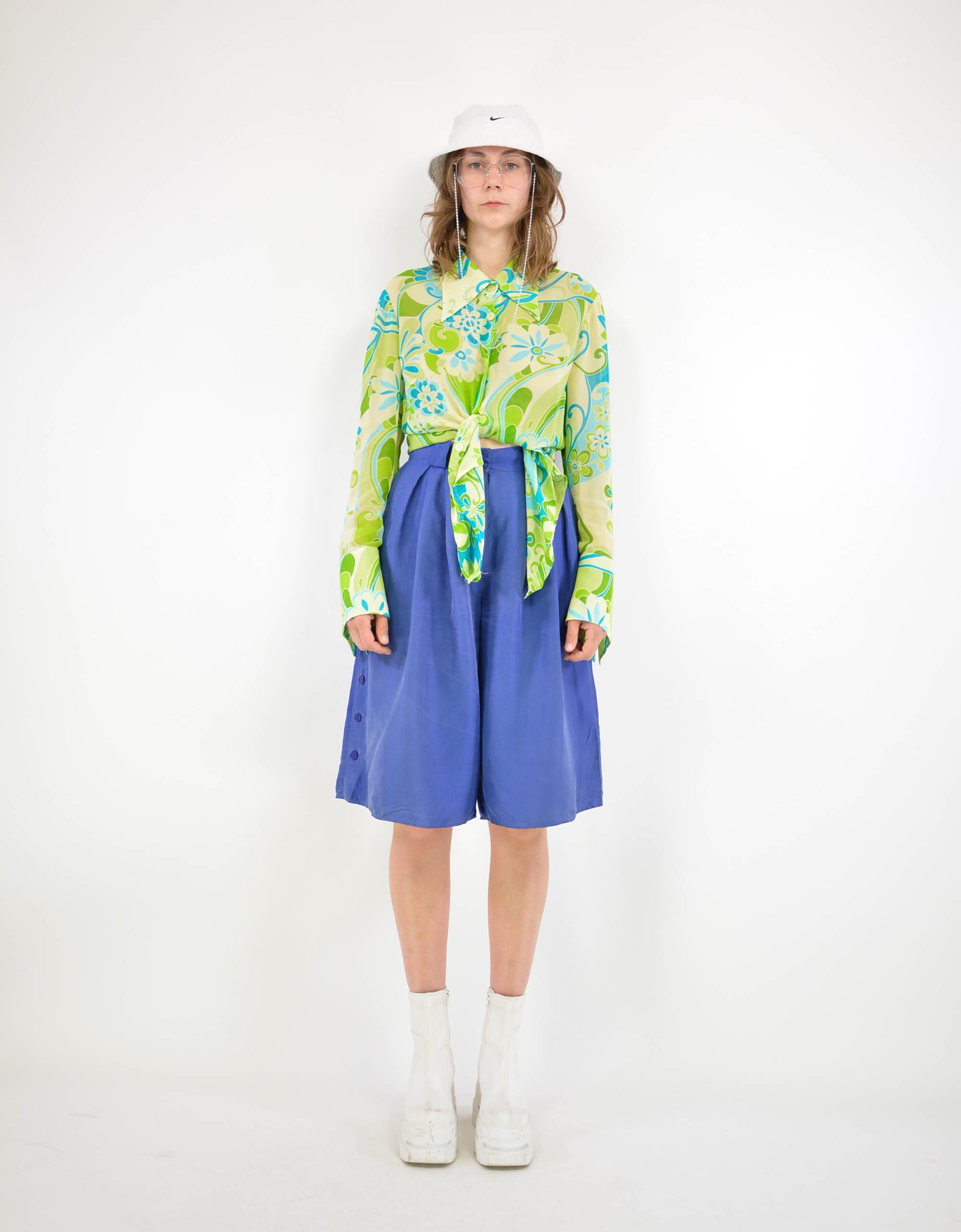 Blue silk skirt - PICKNWEIGHT - VINTAGE KILO STORE