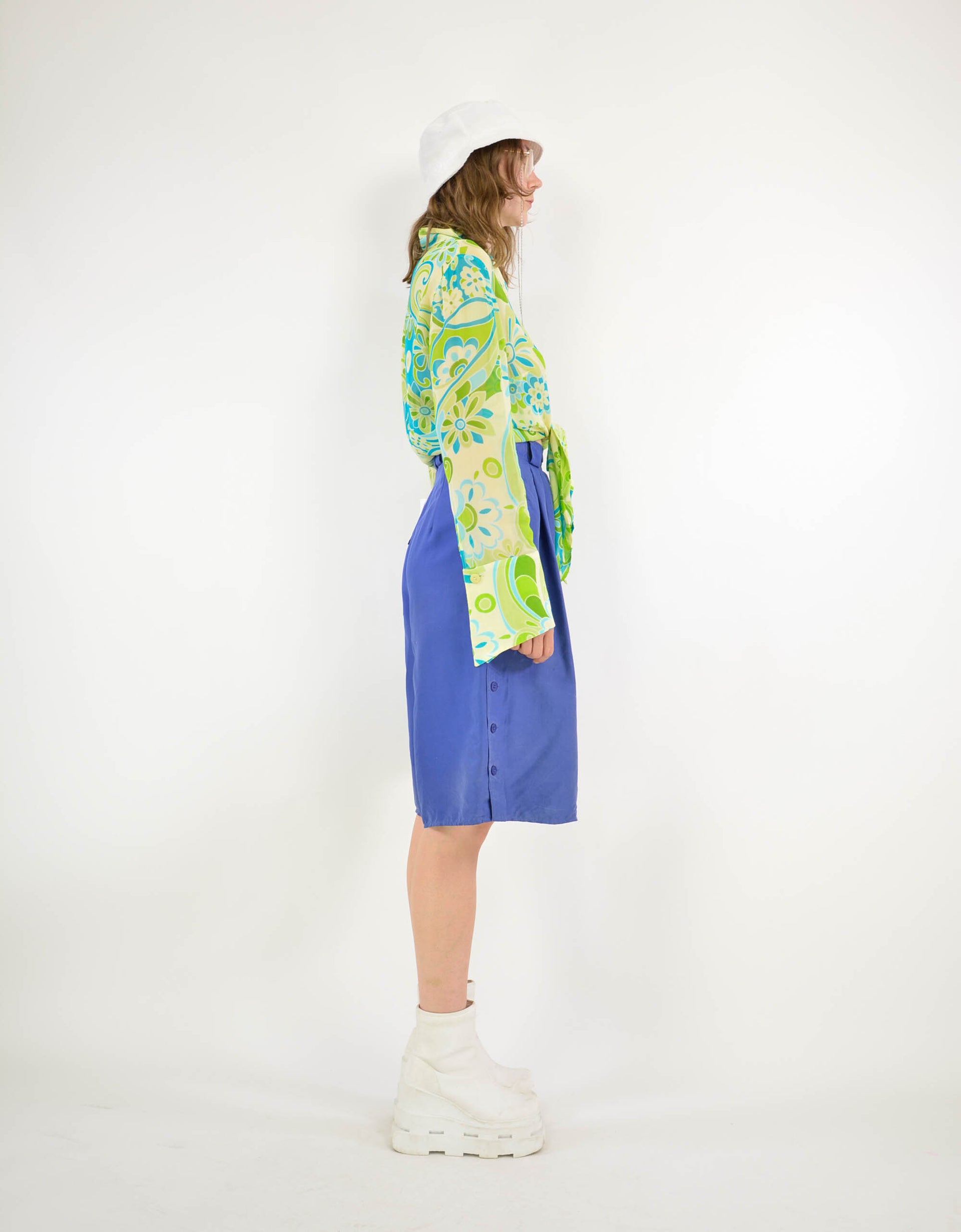 Blue silk skirt - PICKNWEIGHT - VINTAGE KILO STORE