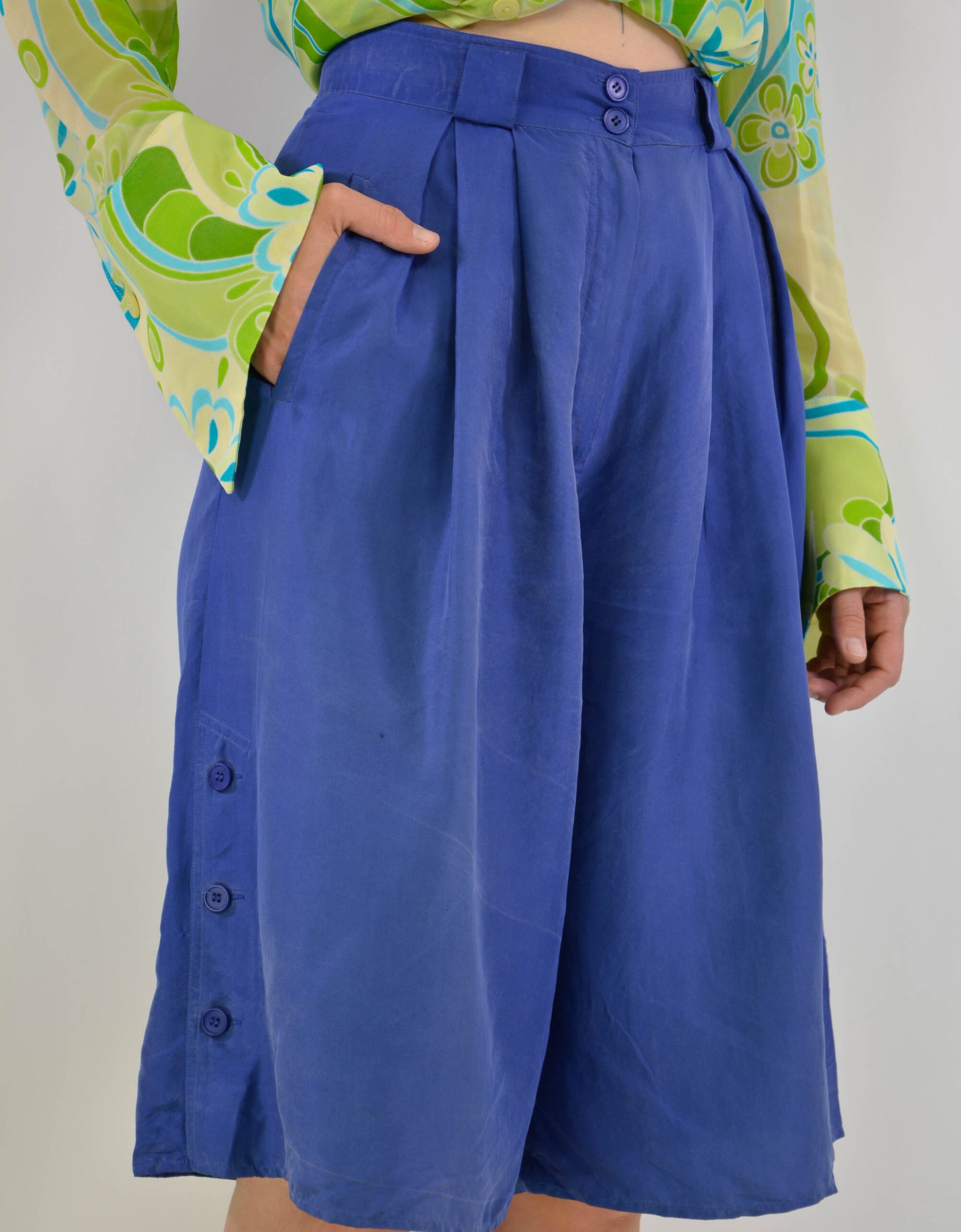 Blue silk skirt - PICKNWEIGHT - VINTAGE KILO STORE