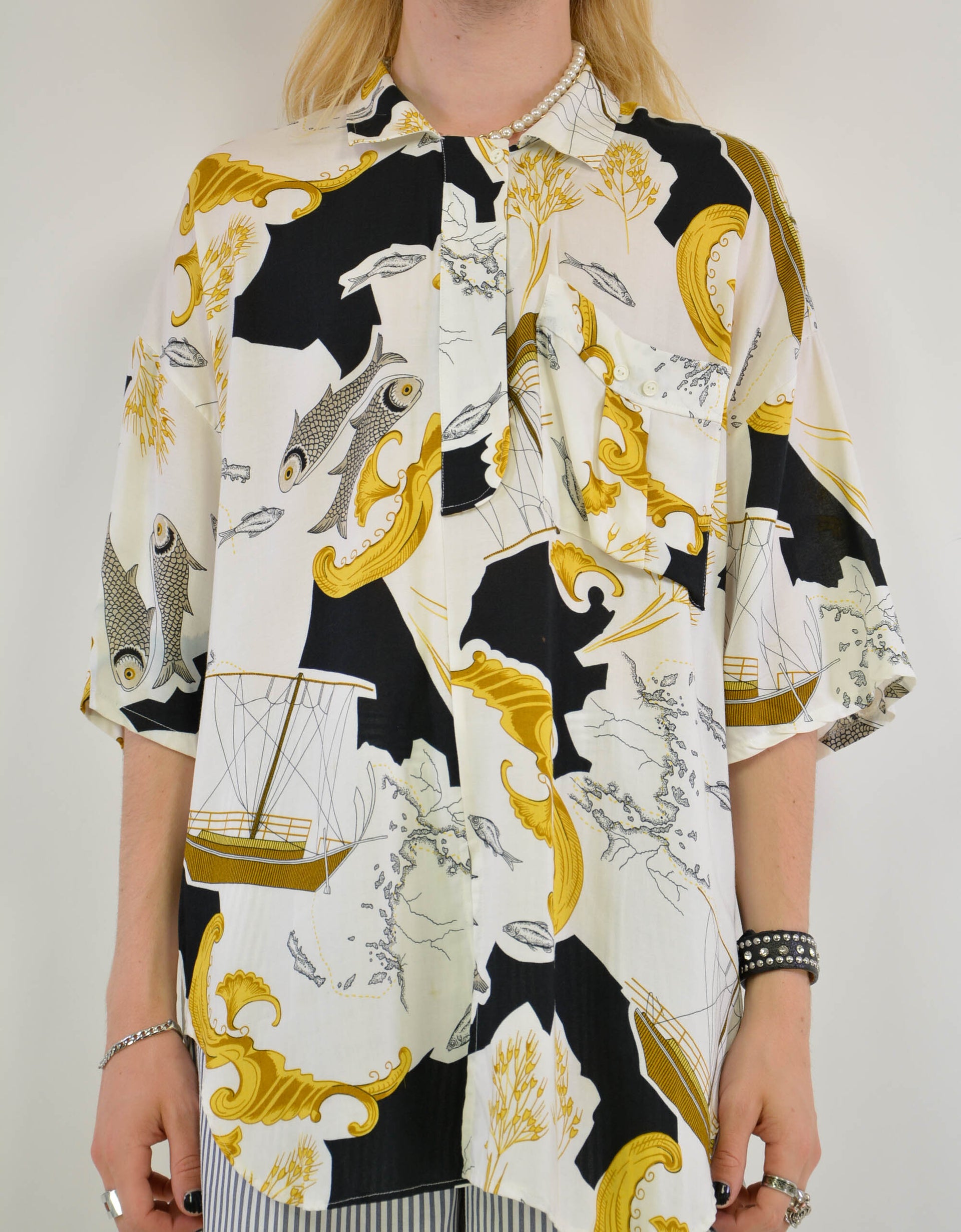 Baroque print blouse - PICKNWEIGHT - VINTAGE KILO STORE