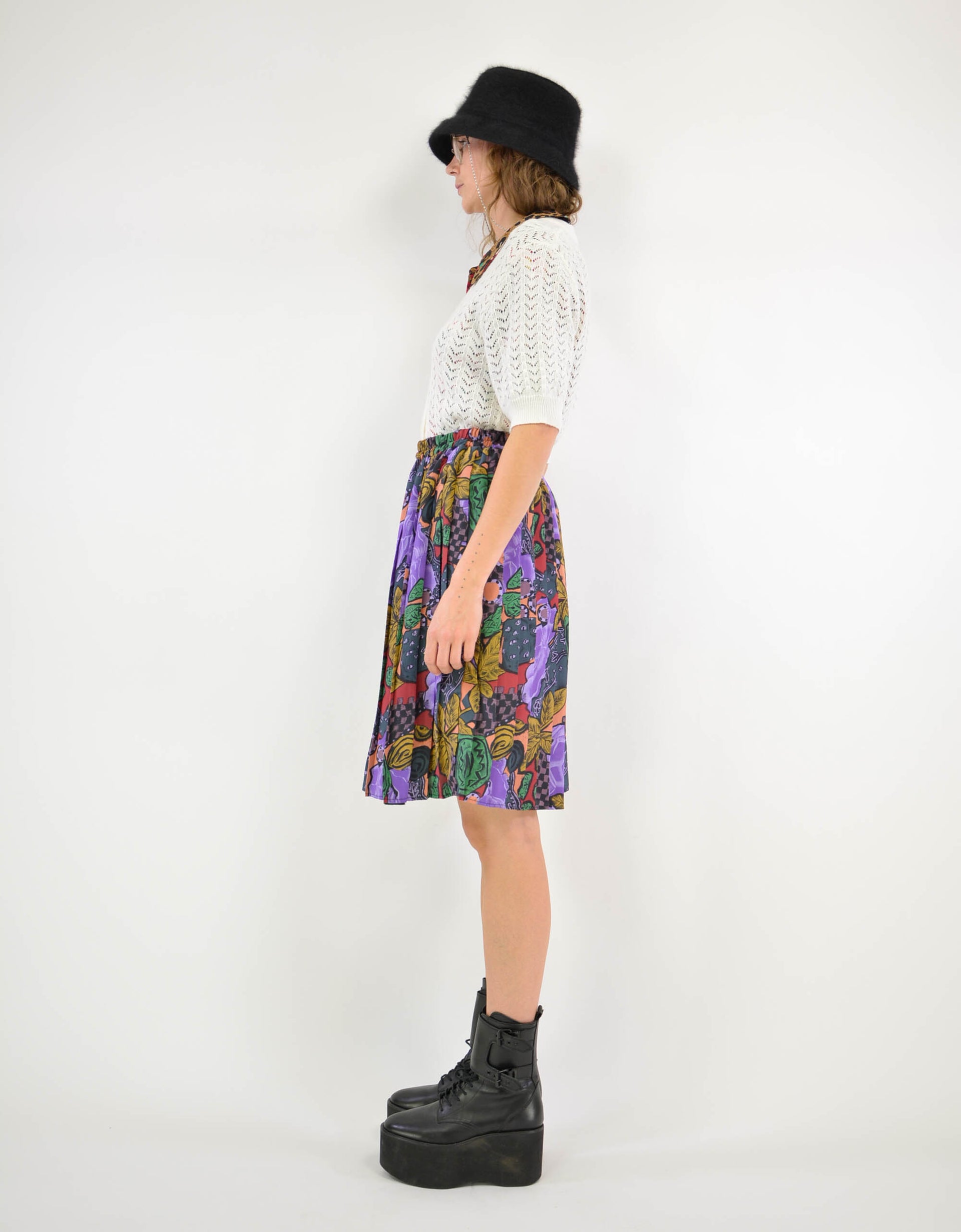 80s flower skirt - PICKNWEIGHT - VINTAGE KILO STORE