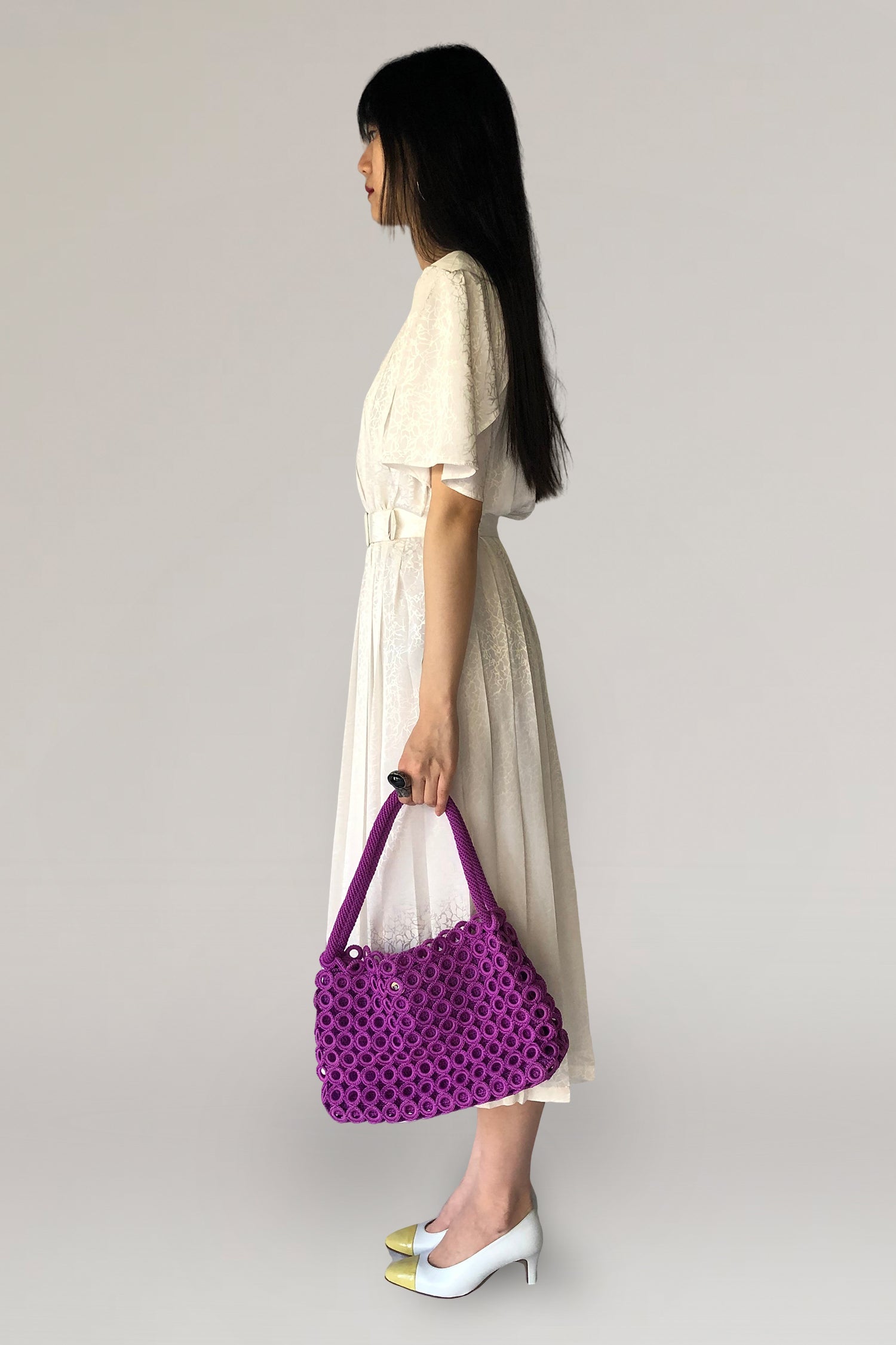White pattern dress - PICKNWEIGHT - VINTAGE KILO STORE