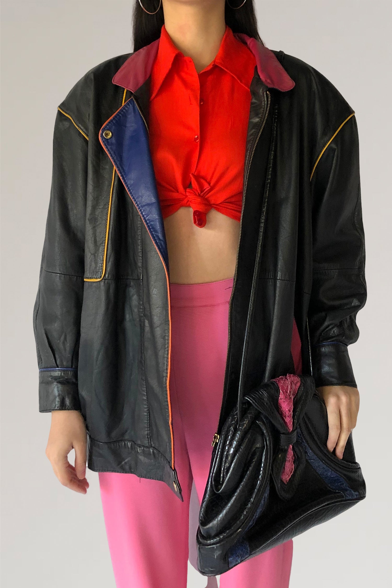 80s leather jacket - PICKNWEIGHT - VINTAGE KILO STORE