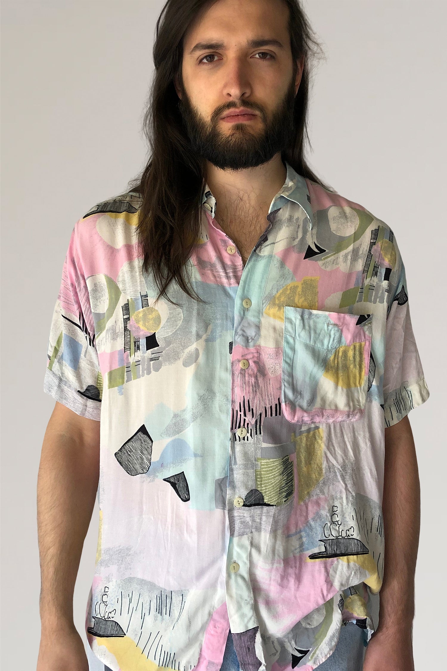 80s print shirt - PICKNWEIGHT - VINTAGE KILO STORE
