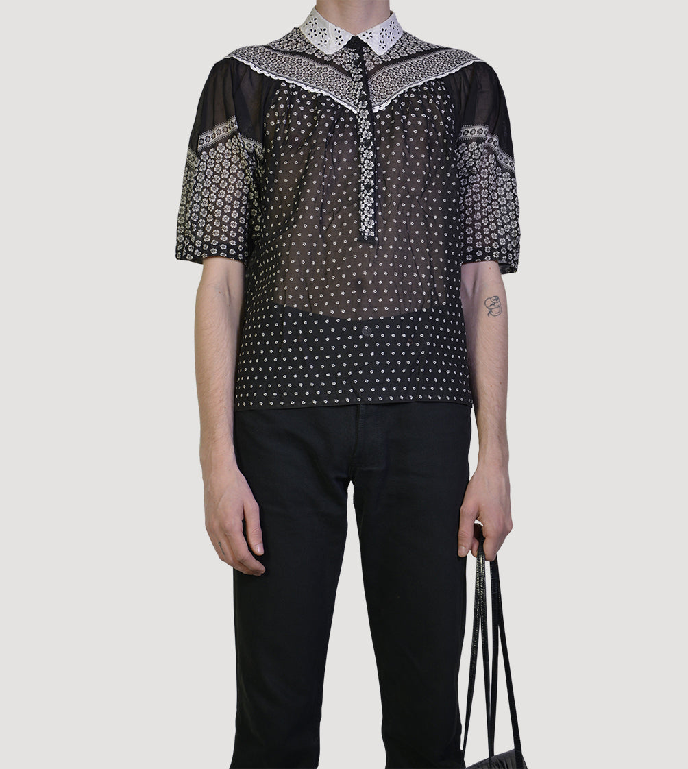 Black printed blouse - PICKNWEIGHT - VINTAGE KILO STORE