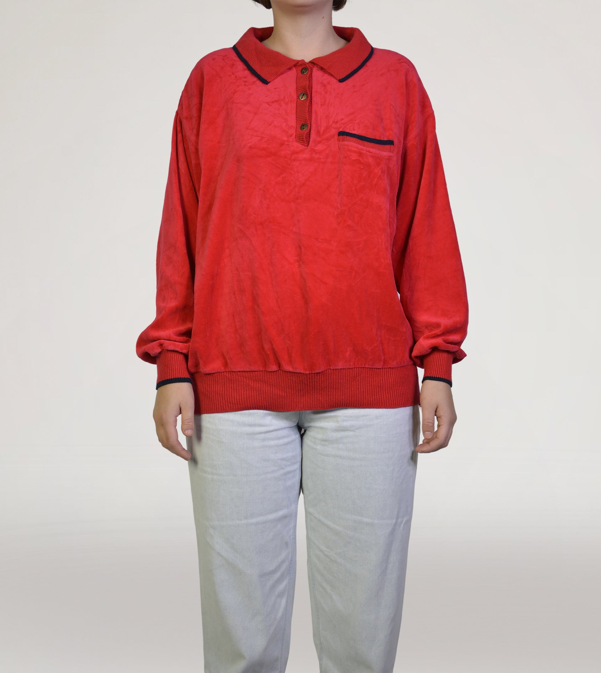 Red velvet sweater - PICKNWEIGHT - VINTAGE KILO STORE