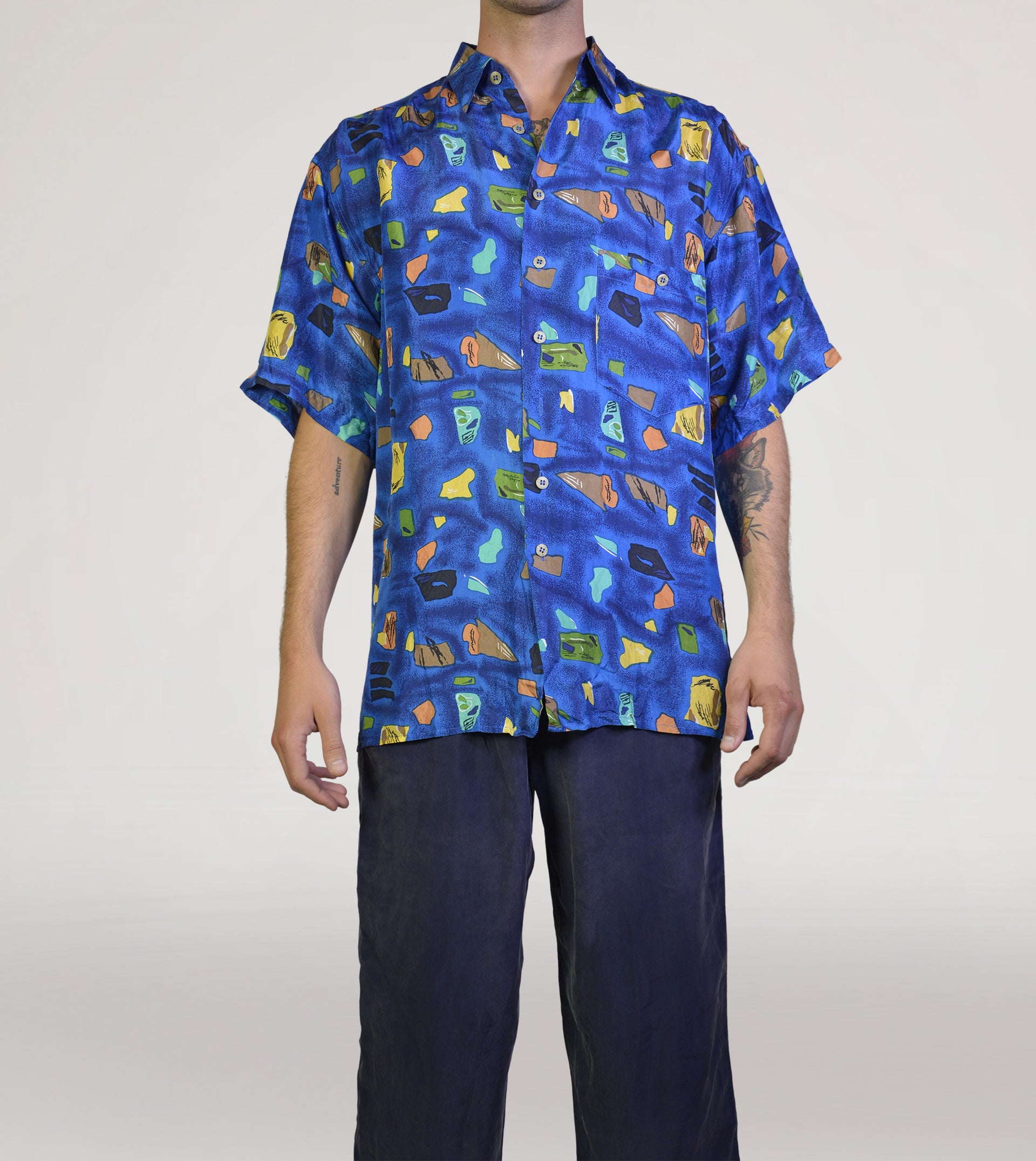 80s printed silk shirt - PICKNWEIGHT - VINTAGE KILO STORE