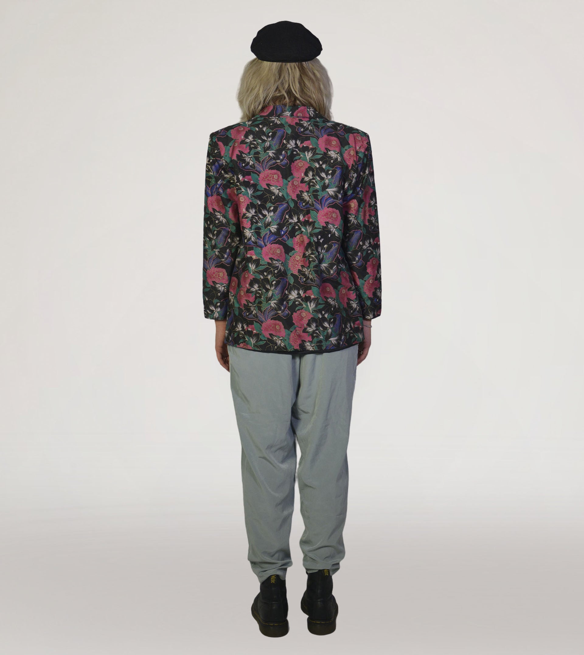 Flower silk suit jacket - PICKNWEIGHT - VINTAGE KILO STORE