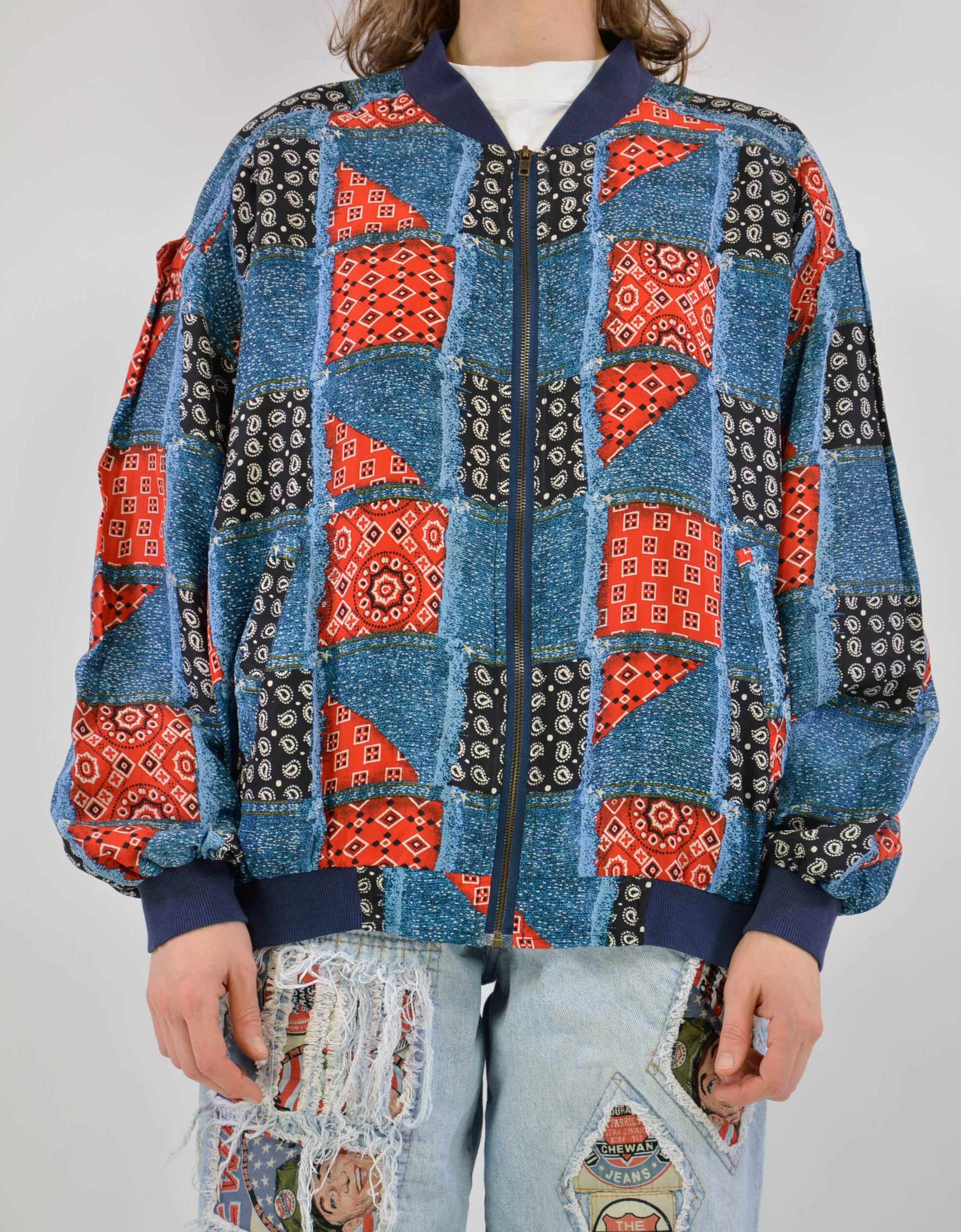 80s silk patchwork jacket - PICKNWEIGHT - VINTAGE KILO STORE