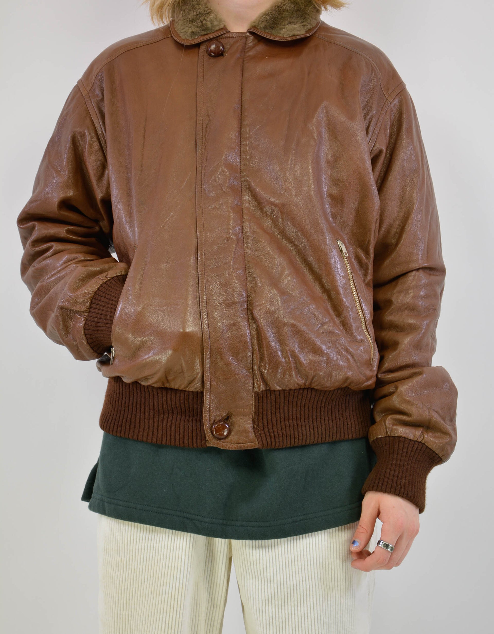 Winter leather jacket - PICKNWEIGHT - VINTAGE KILO STORE