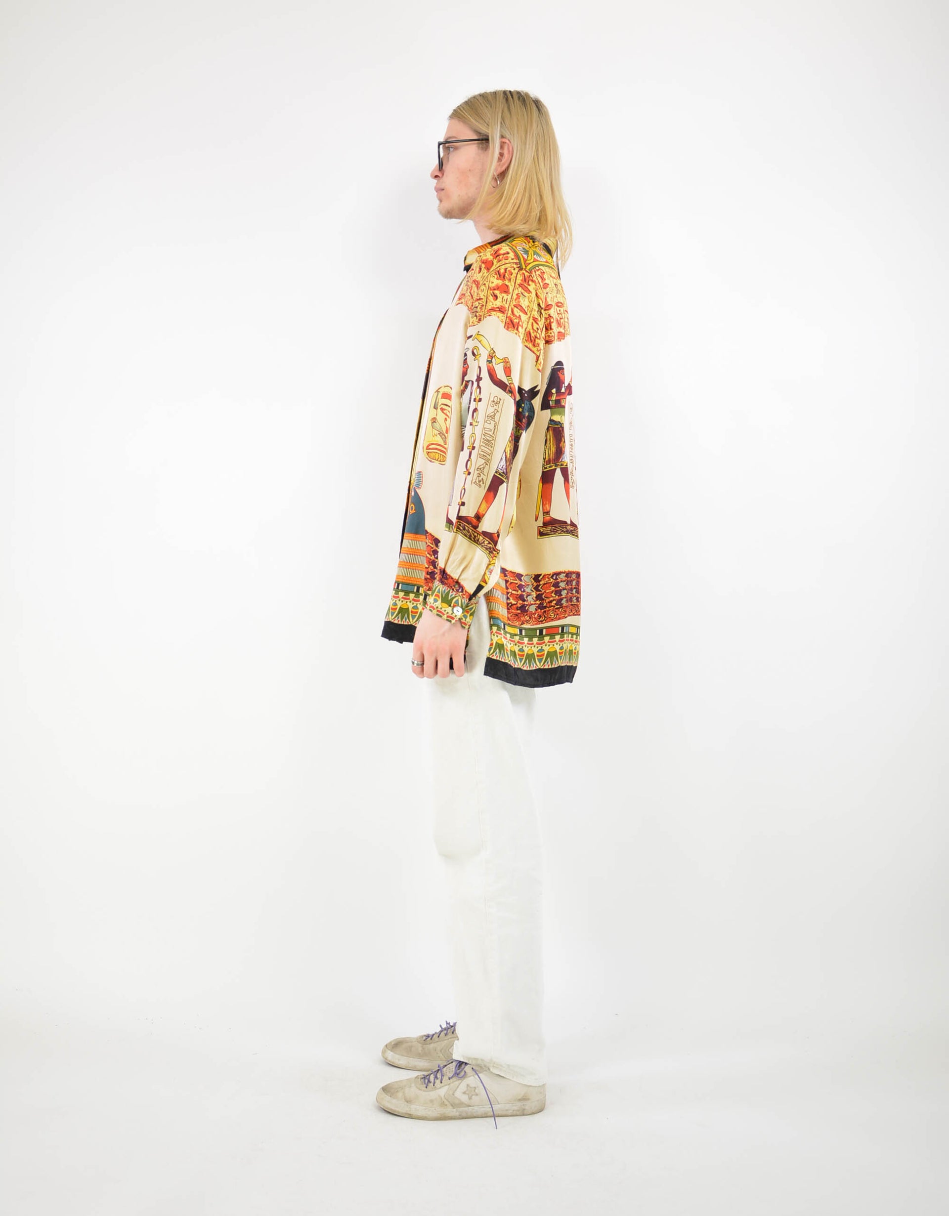 Egypt print blouse - PICKNWEIGHT - VINTAGE KILO STORE