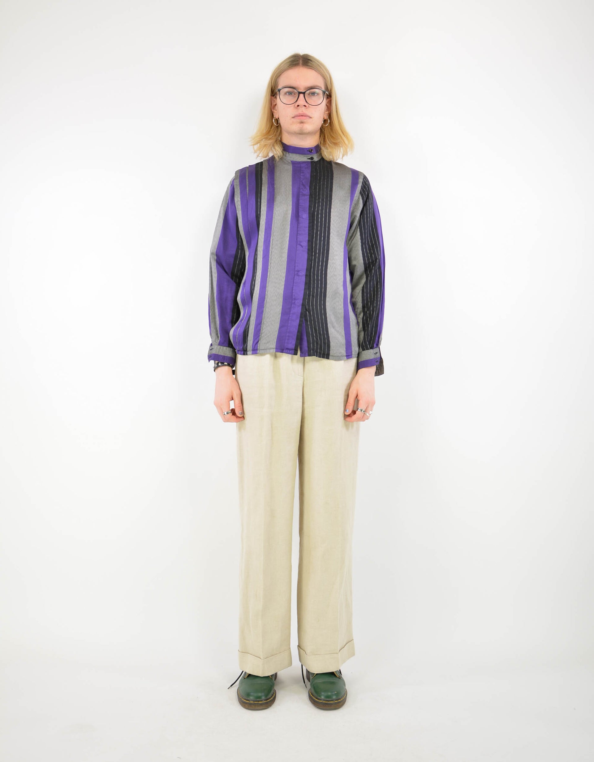 Silk stripe blouse - PICKNWEIGHT - VINTAGE KILO STORE