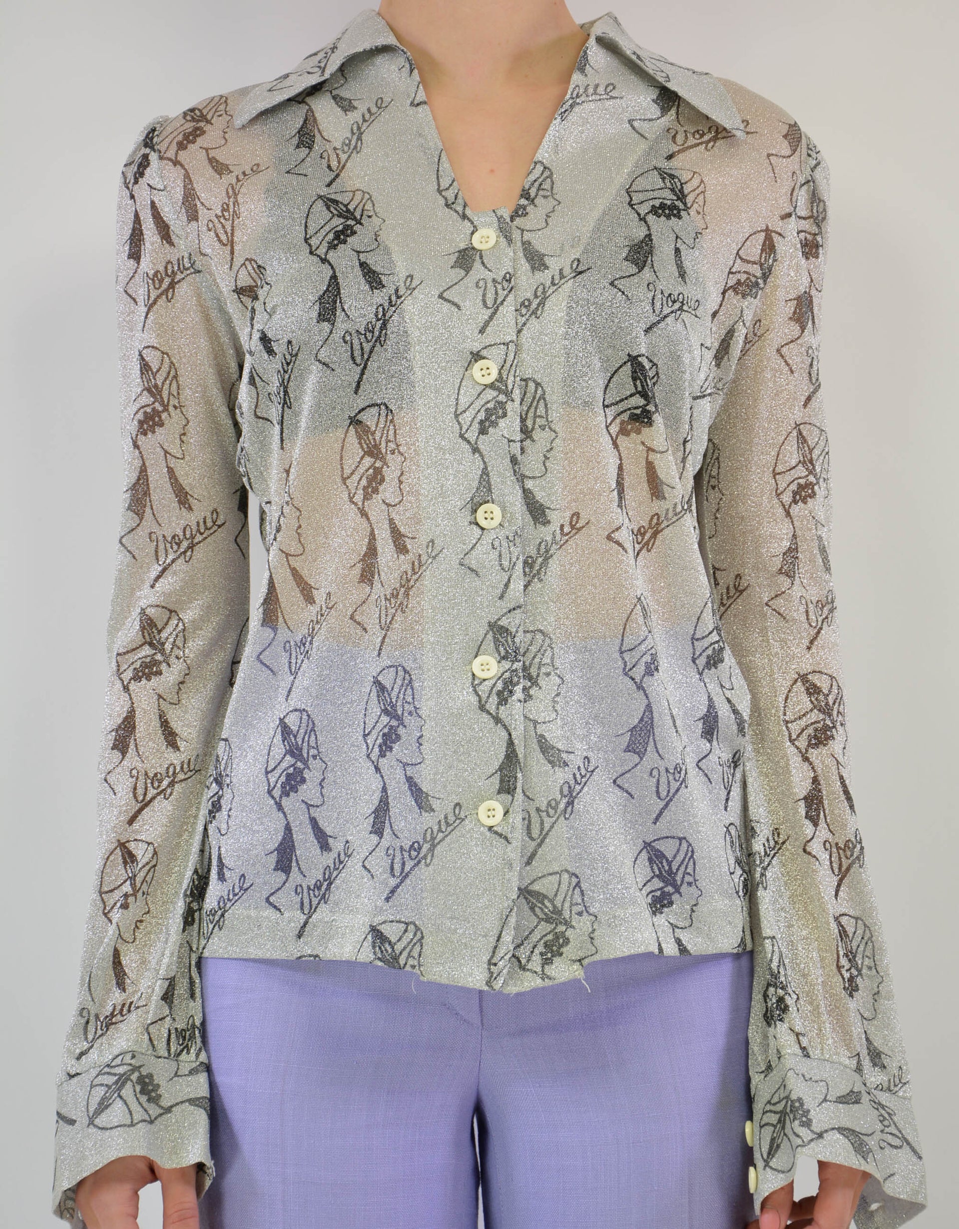 Lurex print blouse - PICKNWEIGHT - VINTAGE KILO STORE
