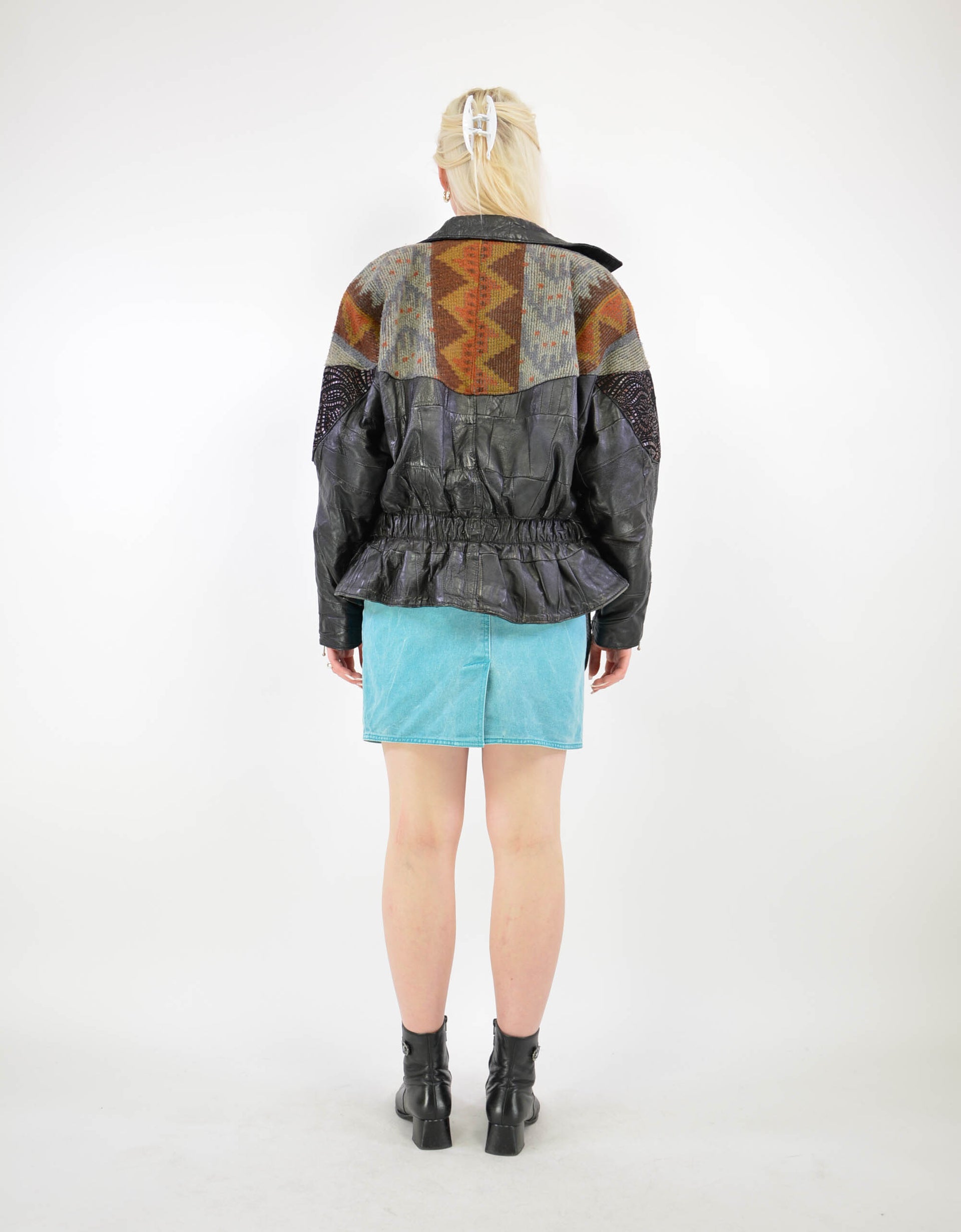 Patchwork leather jacket - PICKNWEIGHT - VINTAGE KILO STORE