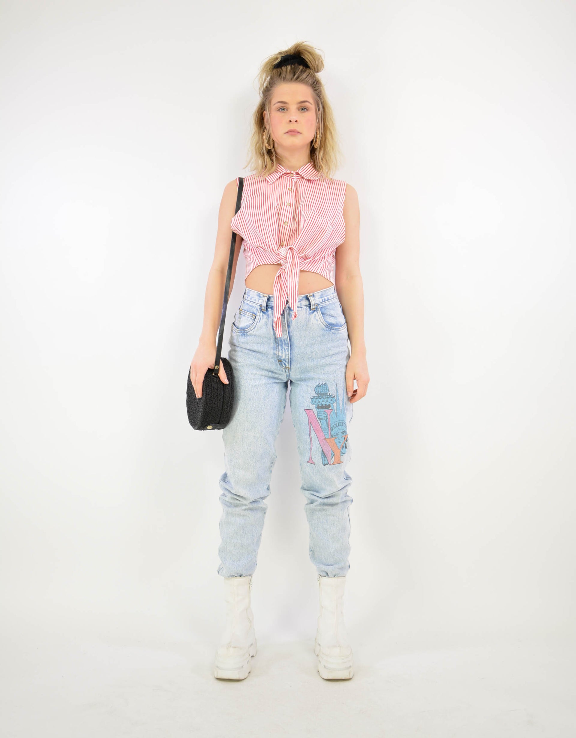 80s cropped shirt - PICKNWEIGHT - VINTAGE KILO STORE