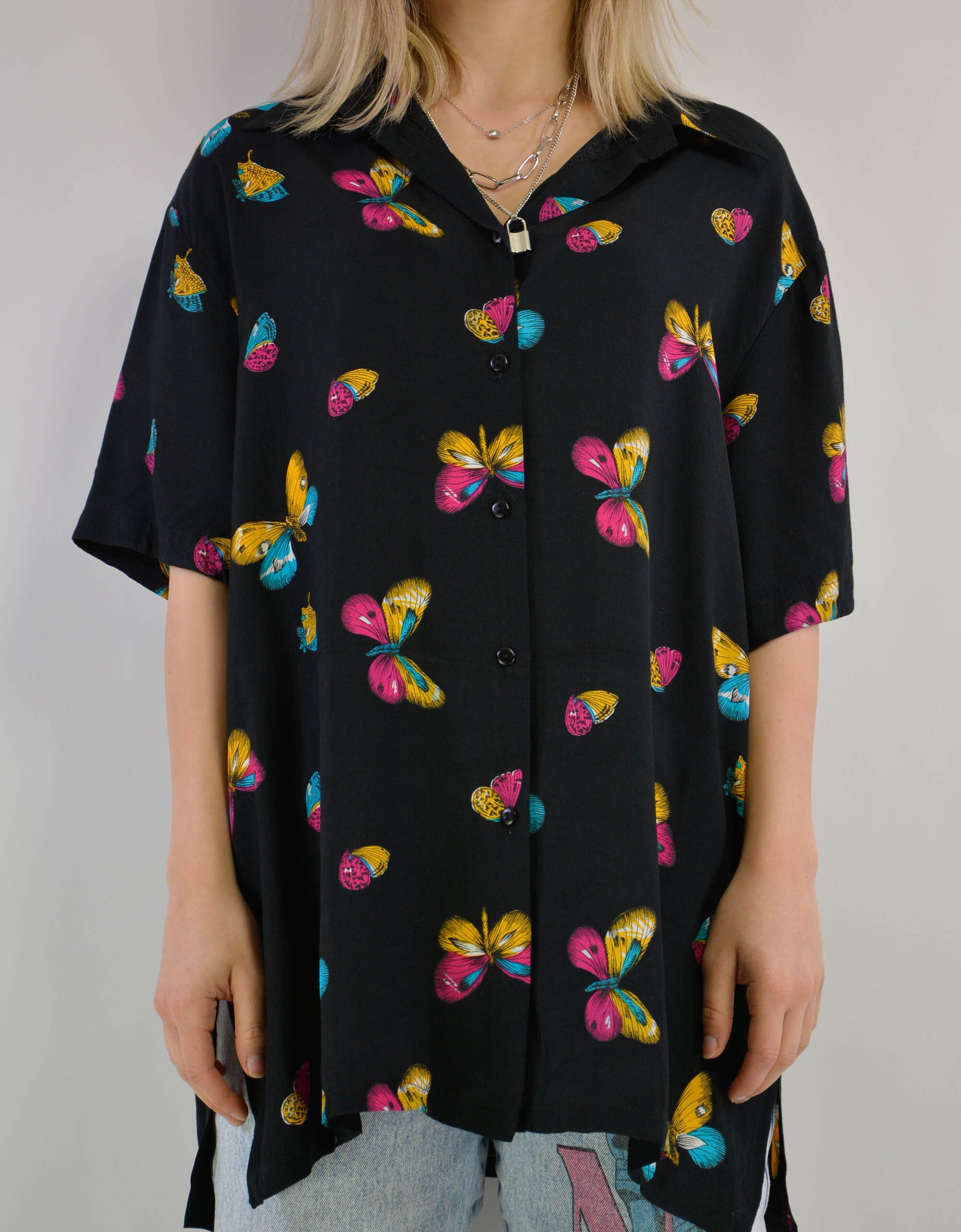 Butterfly print blouse - PICKNWEIGHT - VINTAGE KILO STORE