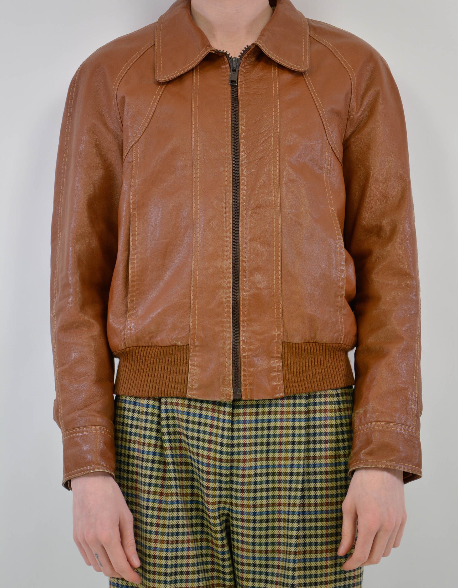 70s brown leather jacket - PICKNWEIGHT - VINTAGE KILO STORE