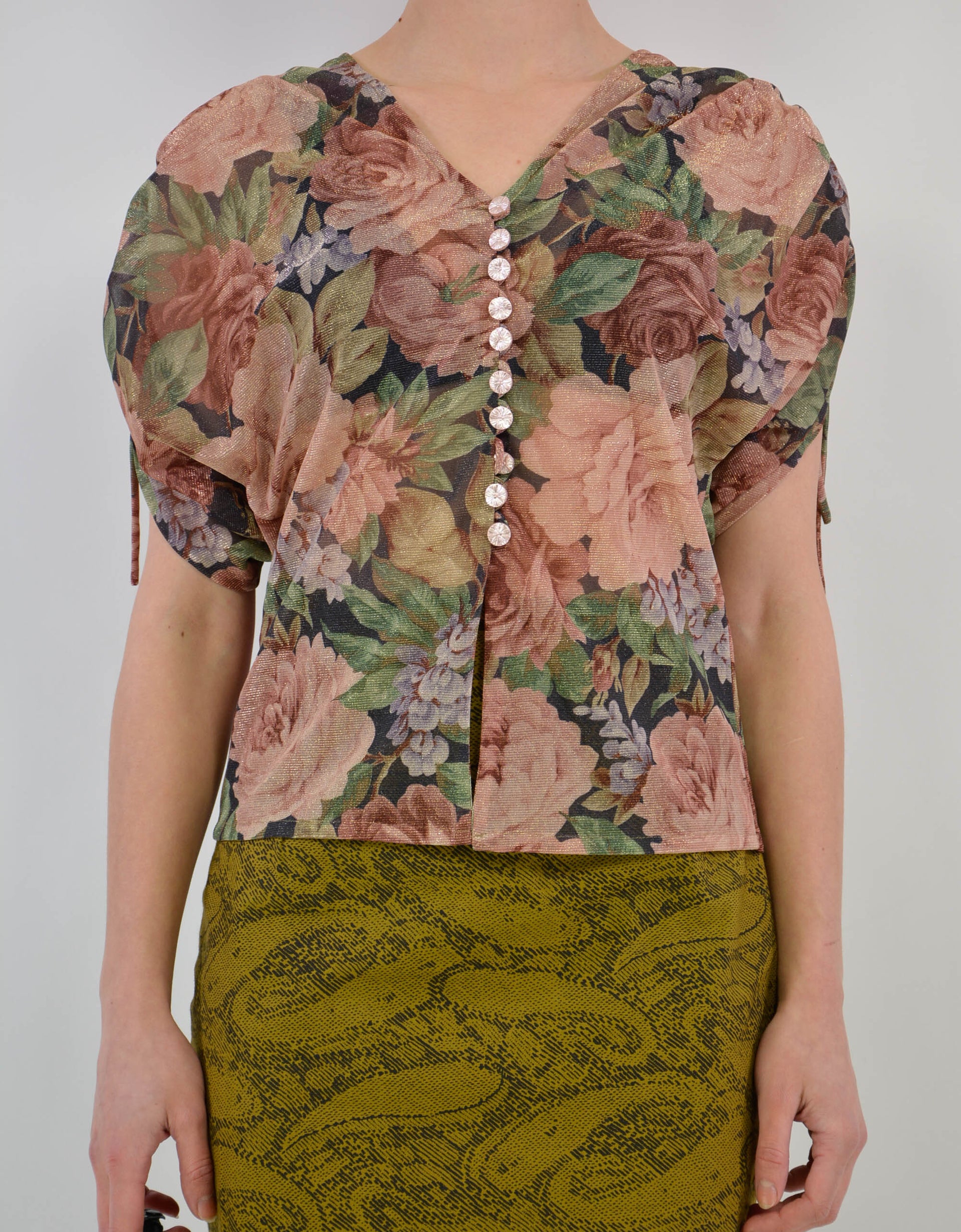 80s flower blouse - PICKNWEIGHT - VINTAGE KILO STORE