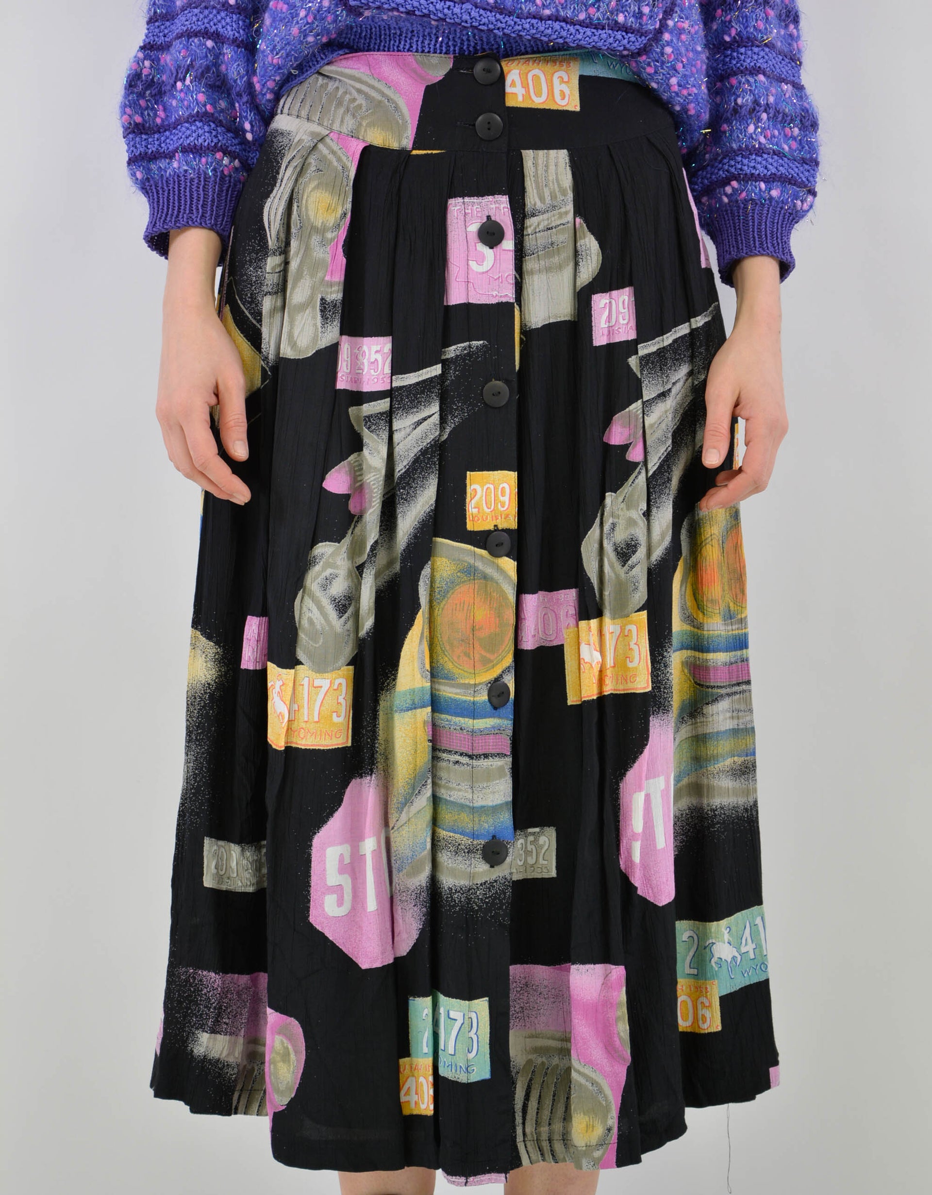 80s print skirt - PICKNWEIGHT - VINTAGE KILO STORE