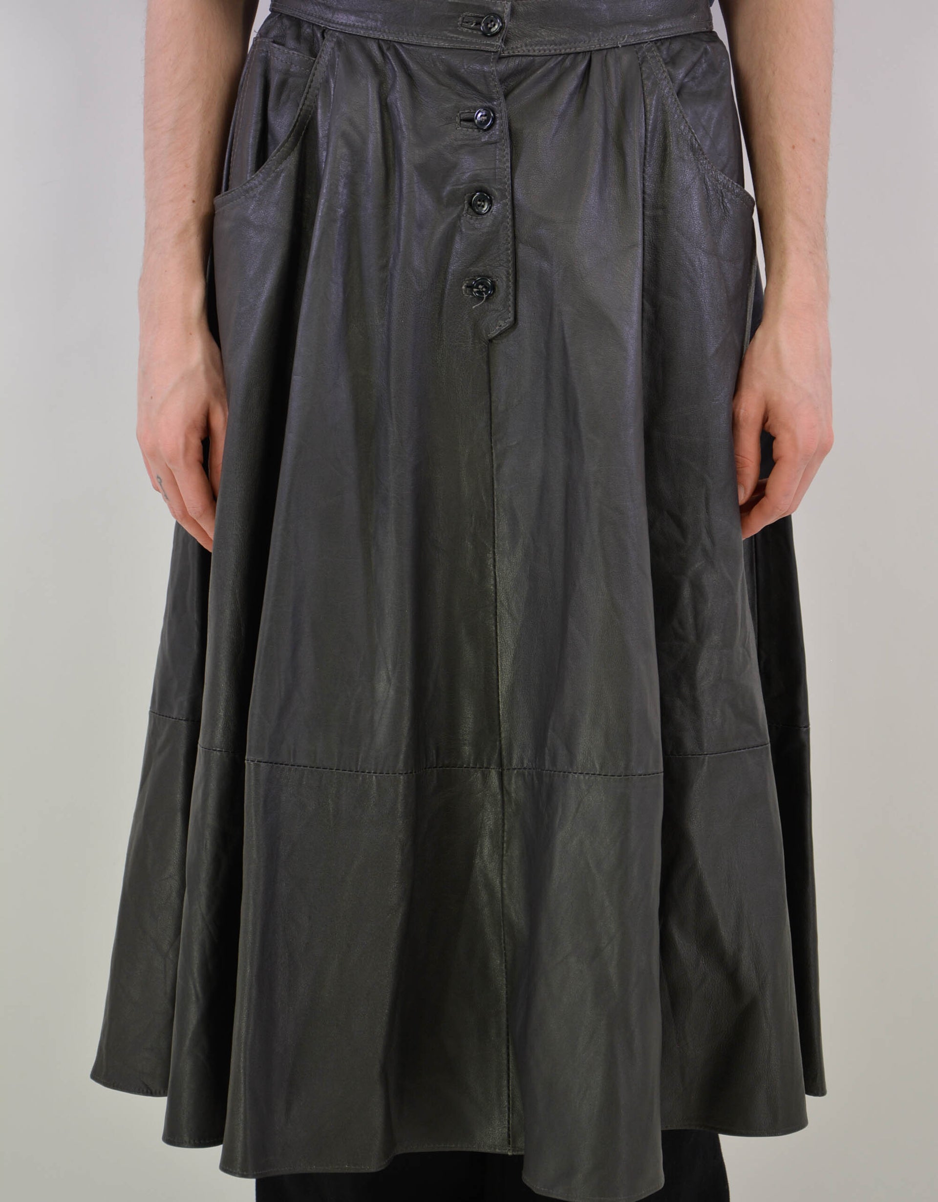Black leather skirt - PICKNWEIGHT - VINTAGE KILO STORE
