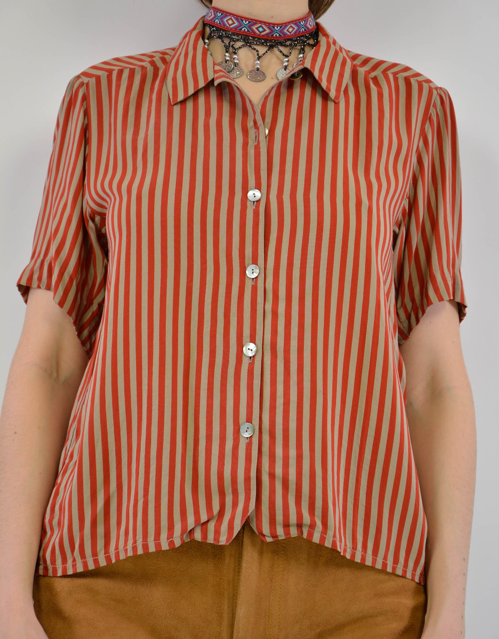 Striped silk blouse - PICKNWEIGHT - VINTAGE KILO STORE