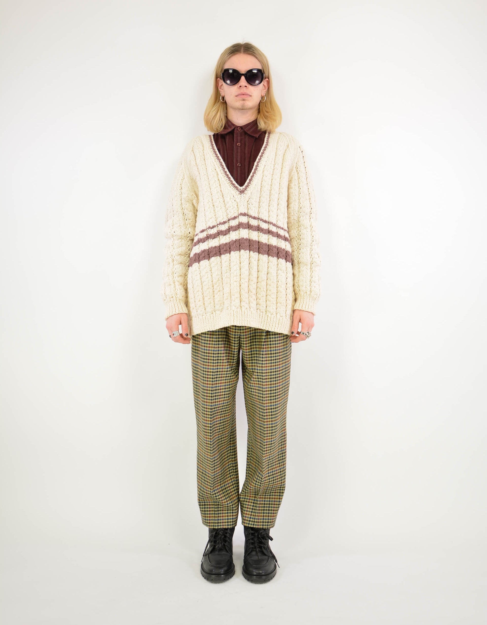 V-neck knitwear sweater - PICKNWEIGHT - VINTAGE KILO STORE