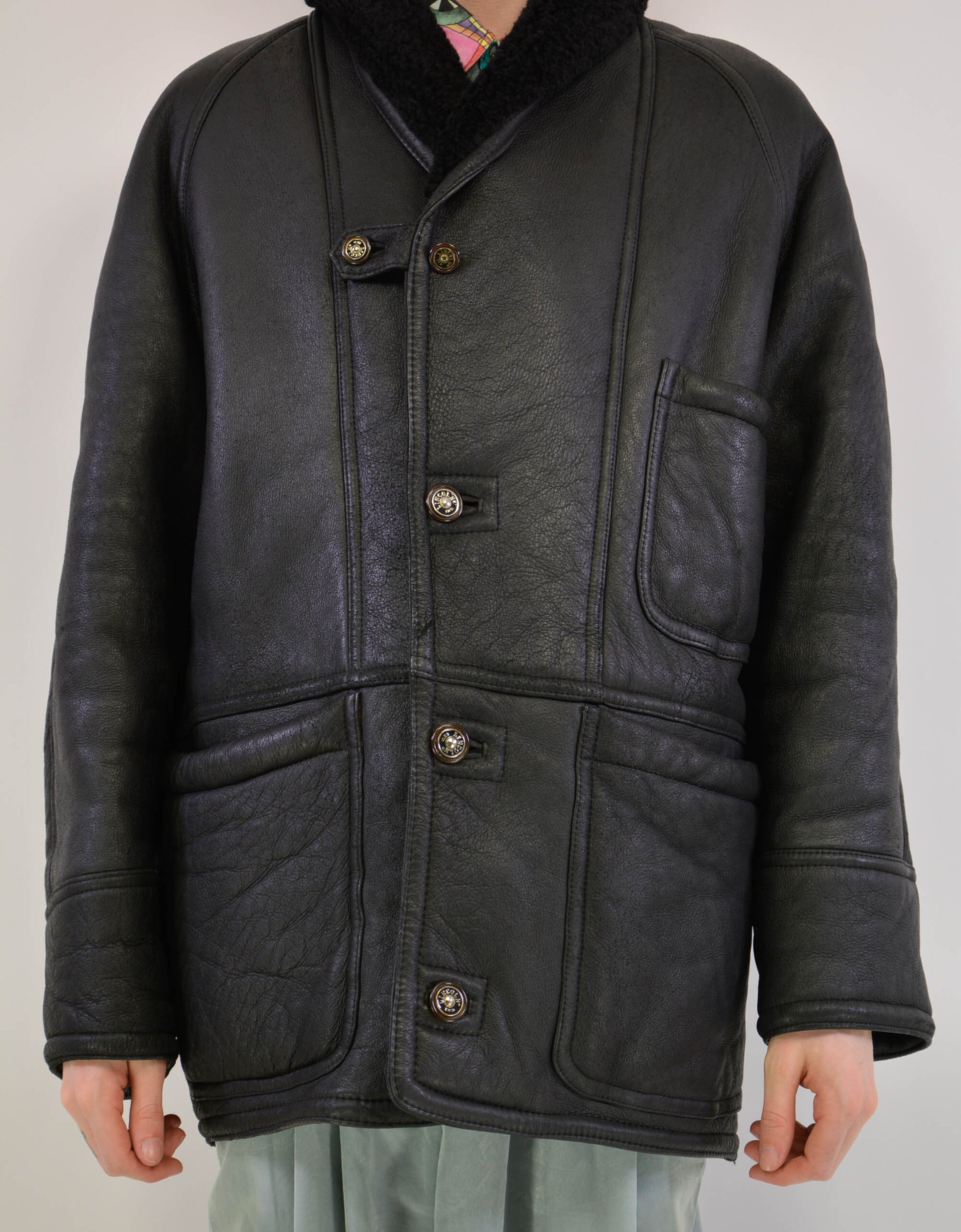 Leather sheepskin coat - PICKNWEIGHT - VINTAGE KILO STORE
