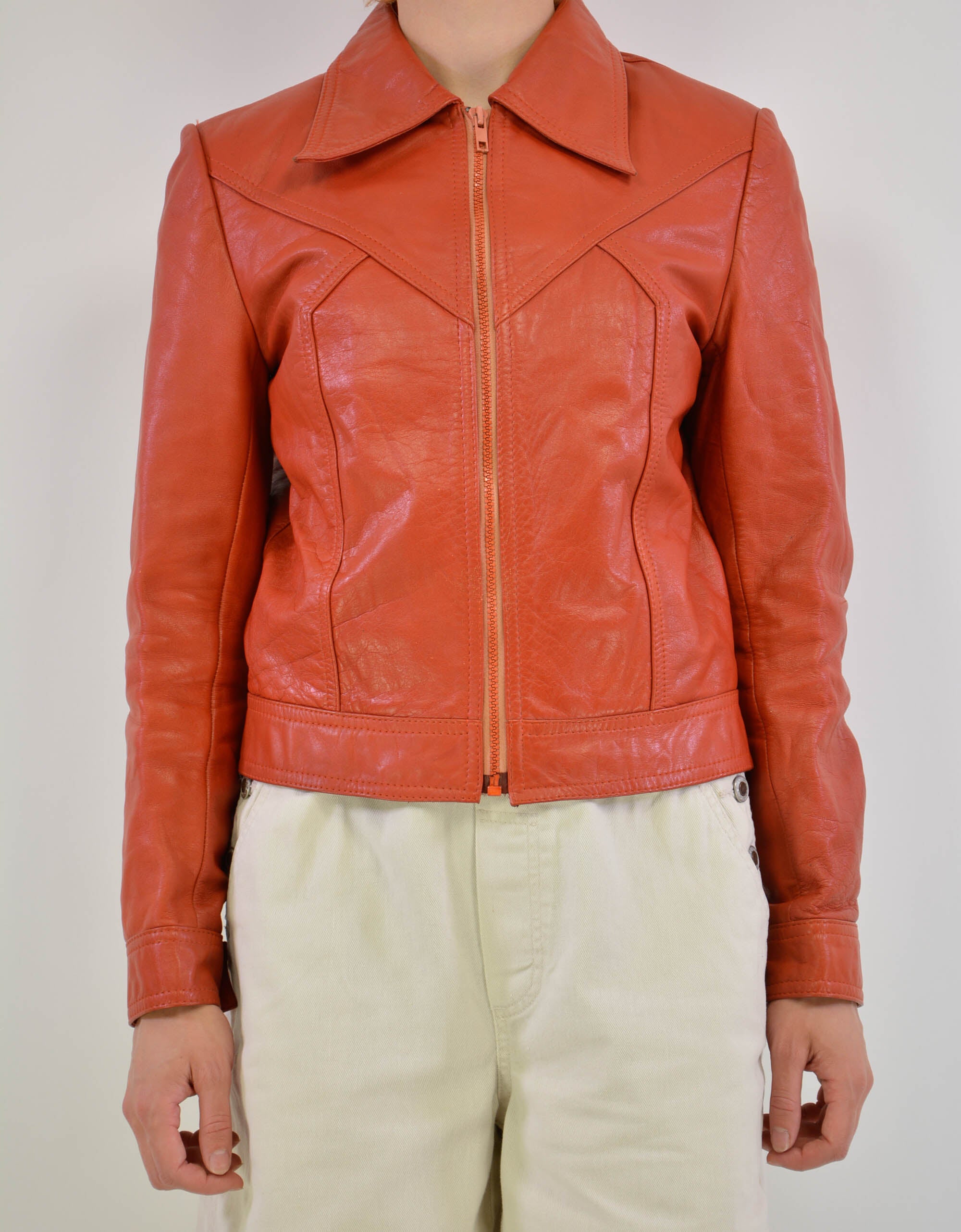 70s Leather jacket • PICKNWEIGHT