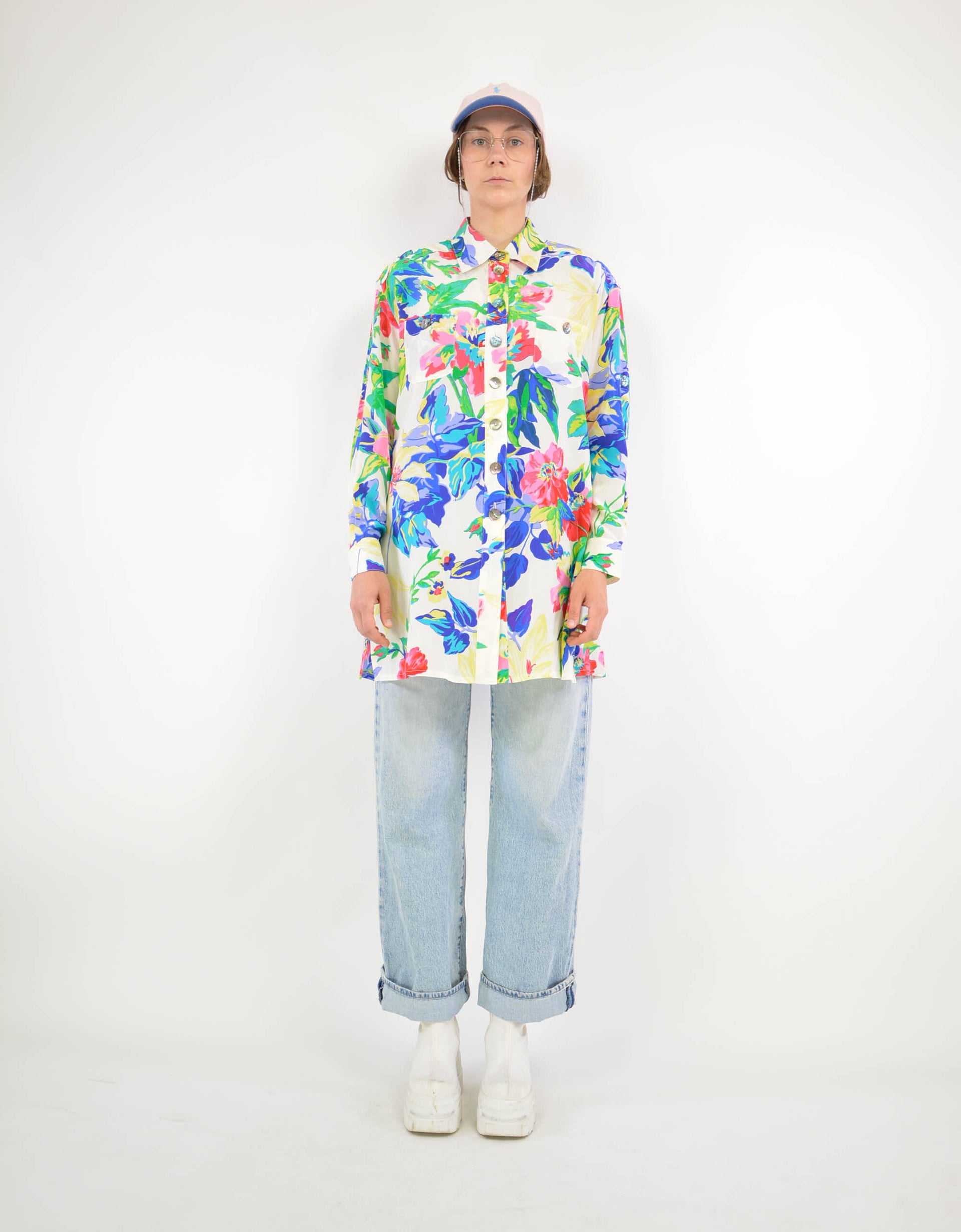 Flower silk blouse - PICKNWEIGHT - VINTAGE KILO STORE