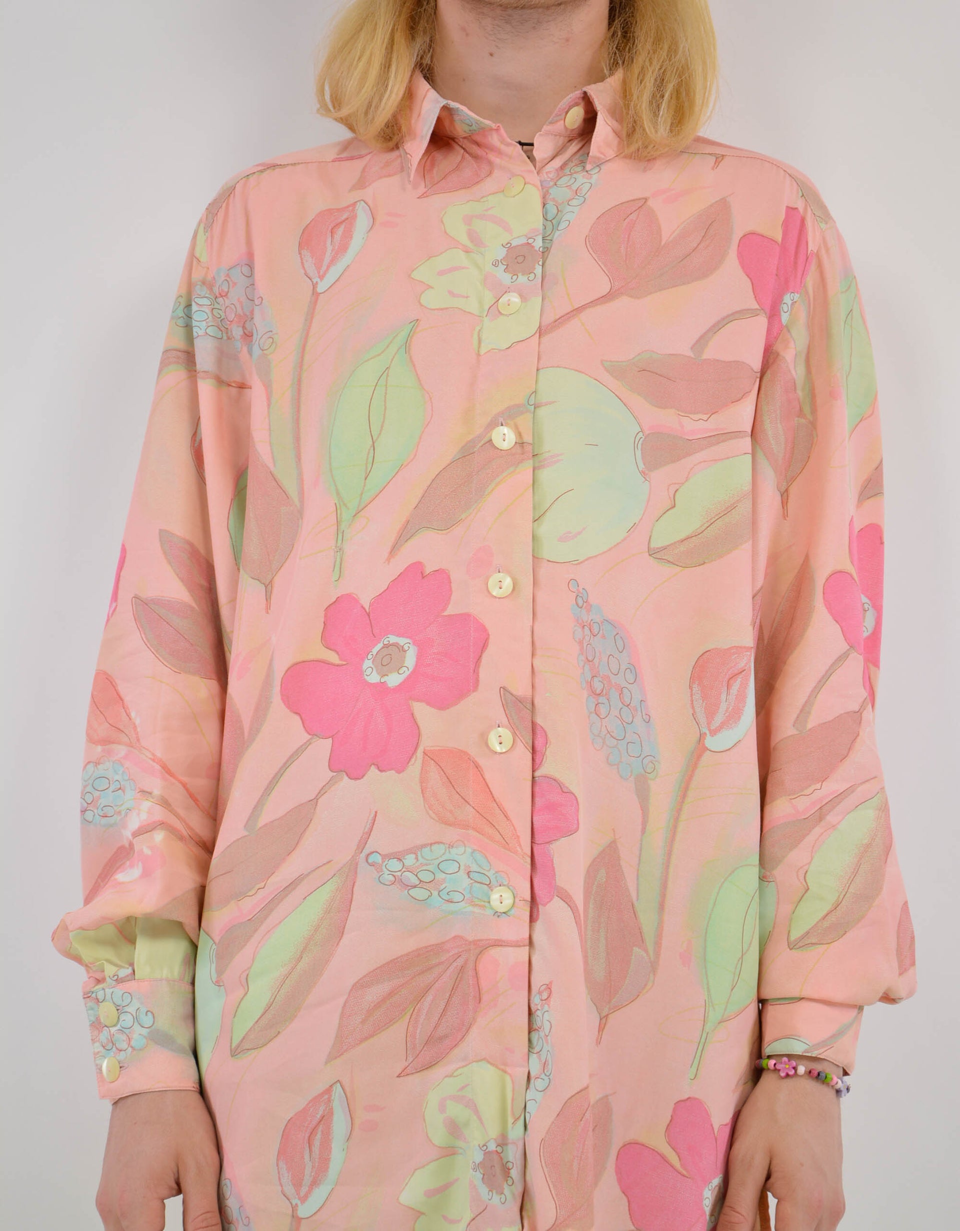 80s pink flower blouses - PICKNWEIGHT - VINTAGE KILO STORE