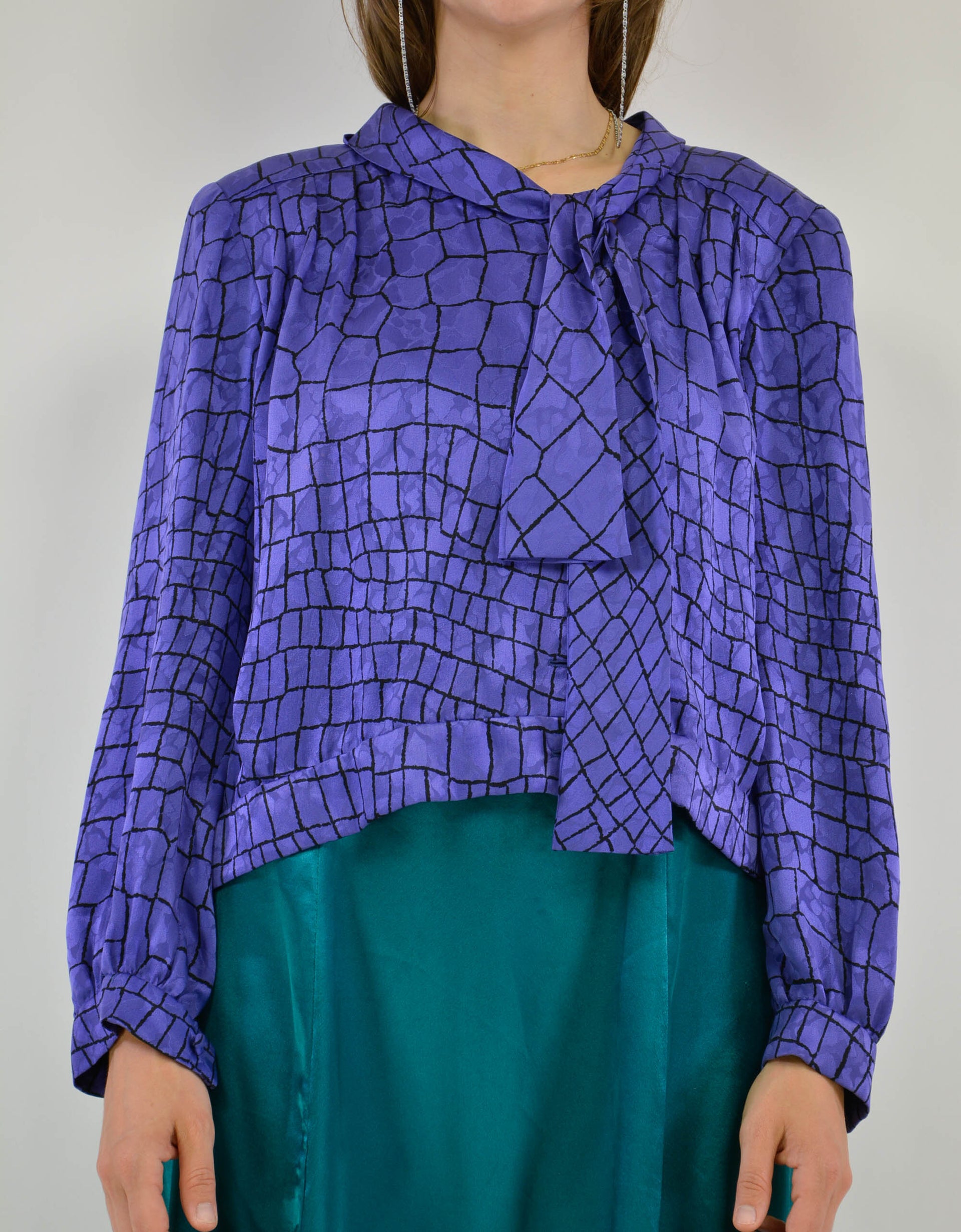 Purple print blouse - PICKNWEIGHT - VINTAGE KILO STORE