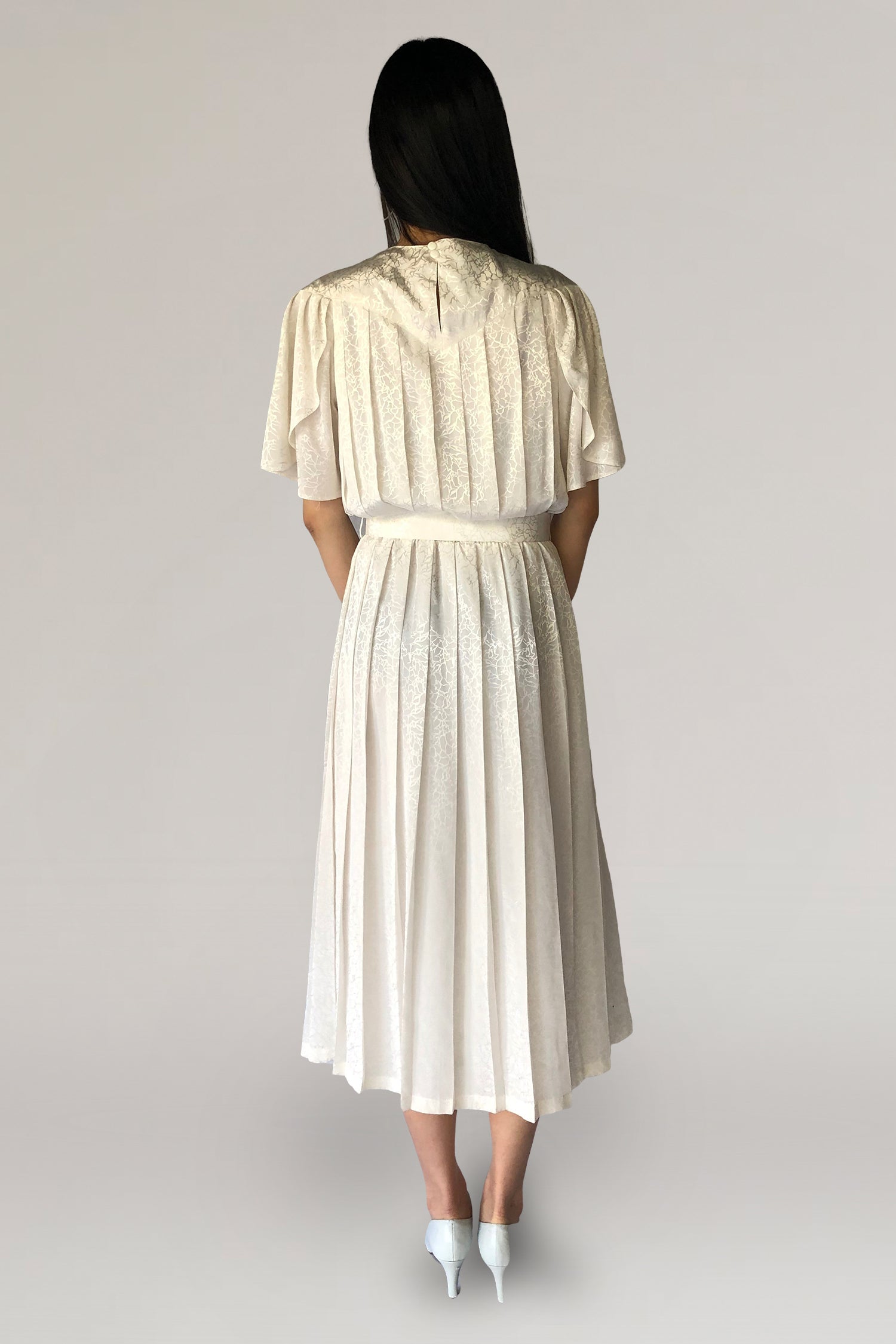 White pattern dress - PICKNWEIGHT - VINTAGE KILO STORE