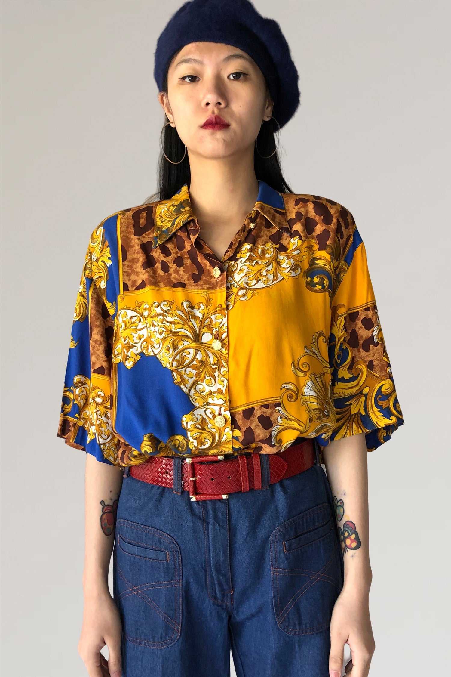 Baroque print blouse - PICKNWEIGHT - VINTAGE KILO STORE